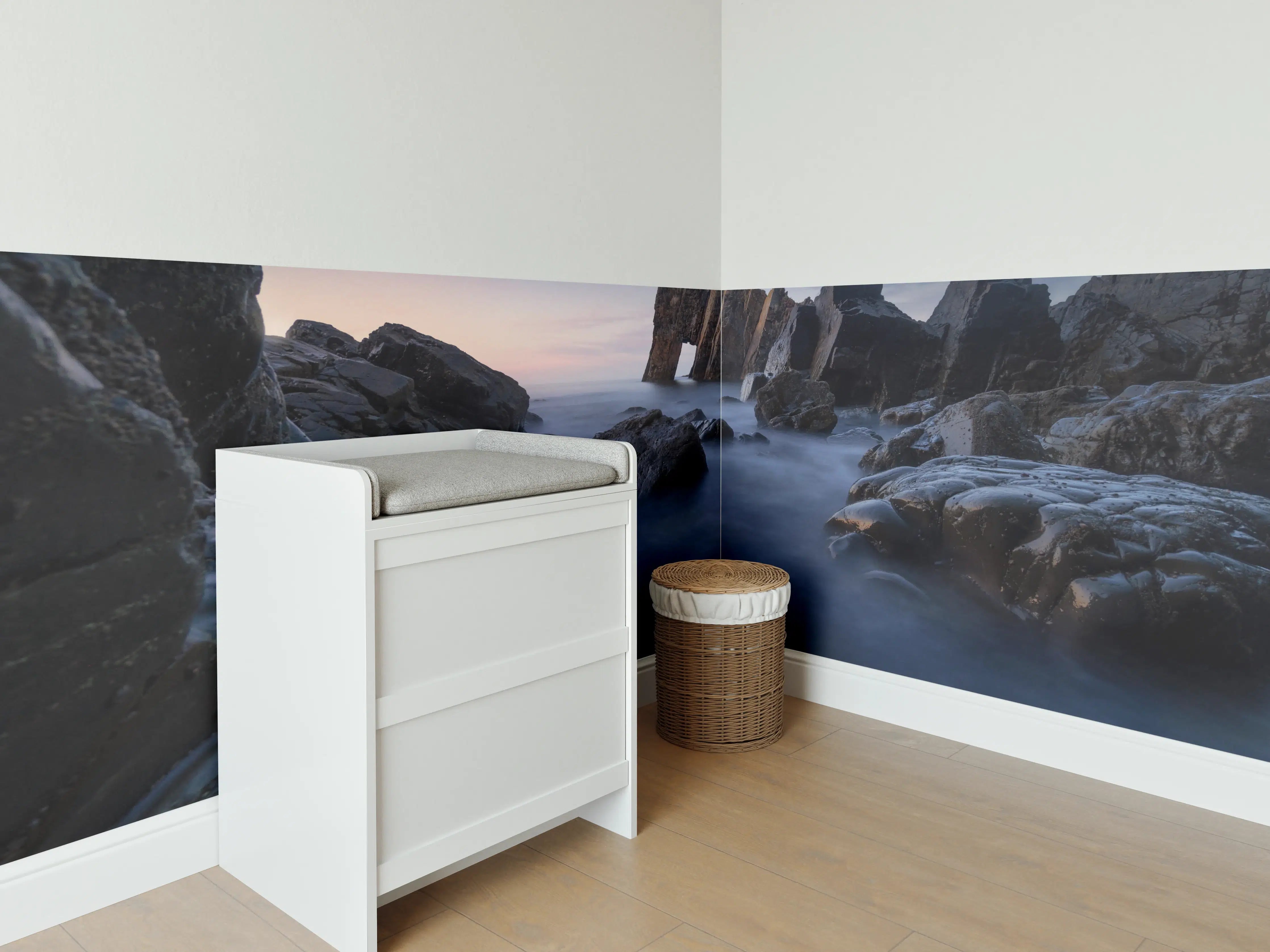 Babyzimmer Wandgestaltung - Abendlicht Küstenpanorama