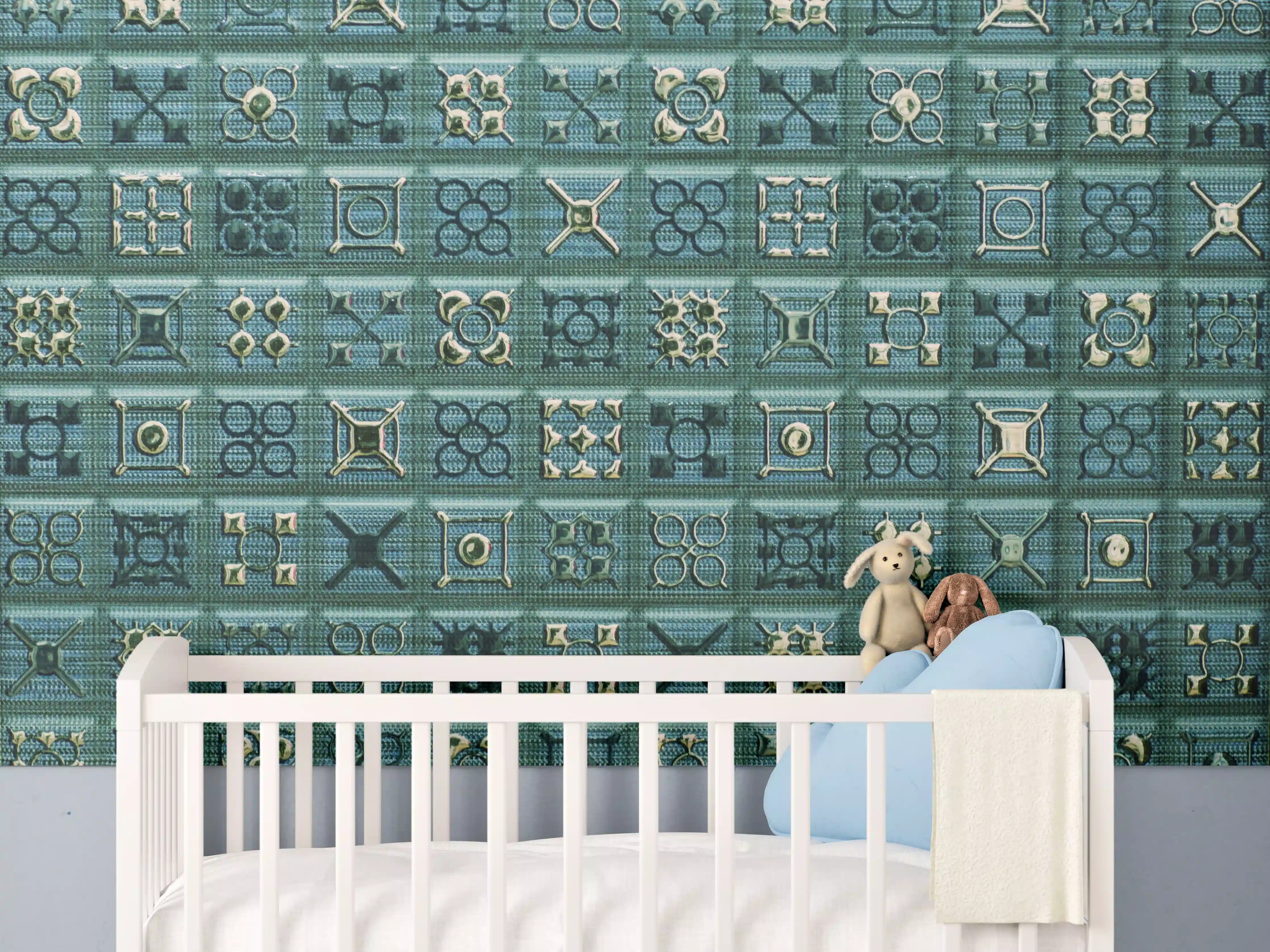 Babyzimmer Wandgestaltung - Abstract Mosaik Fliesenmuster