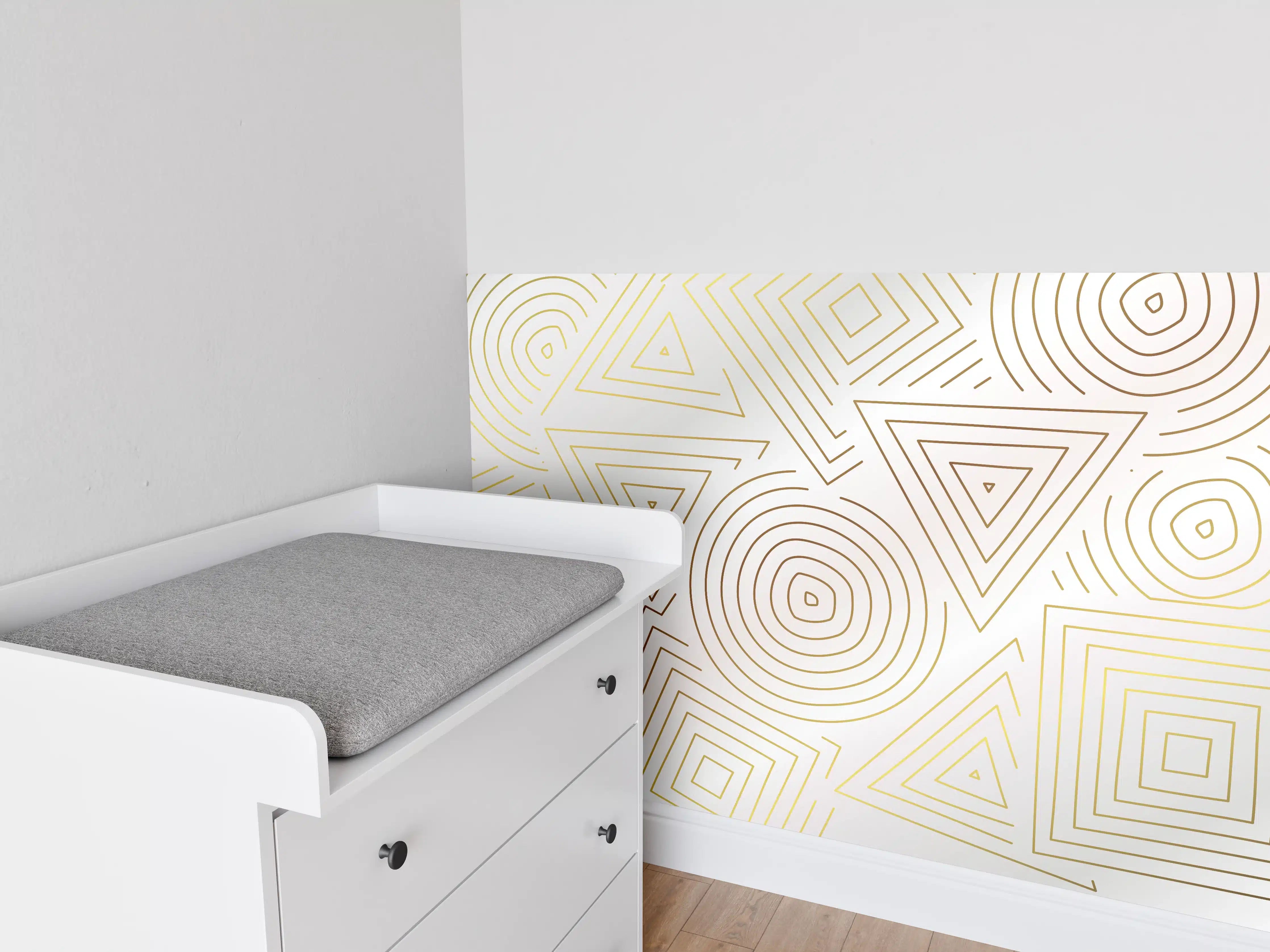 Babyzimmer Wandgestaltung - Abstrakt Geometrische Linien Kunst