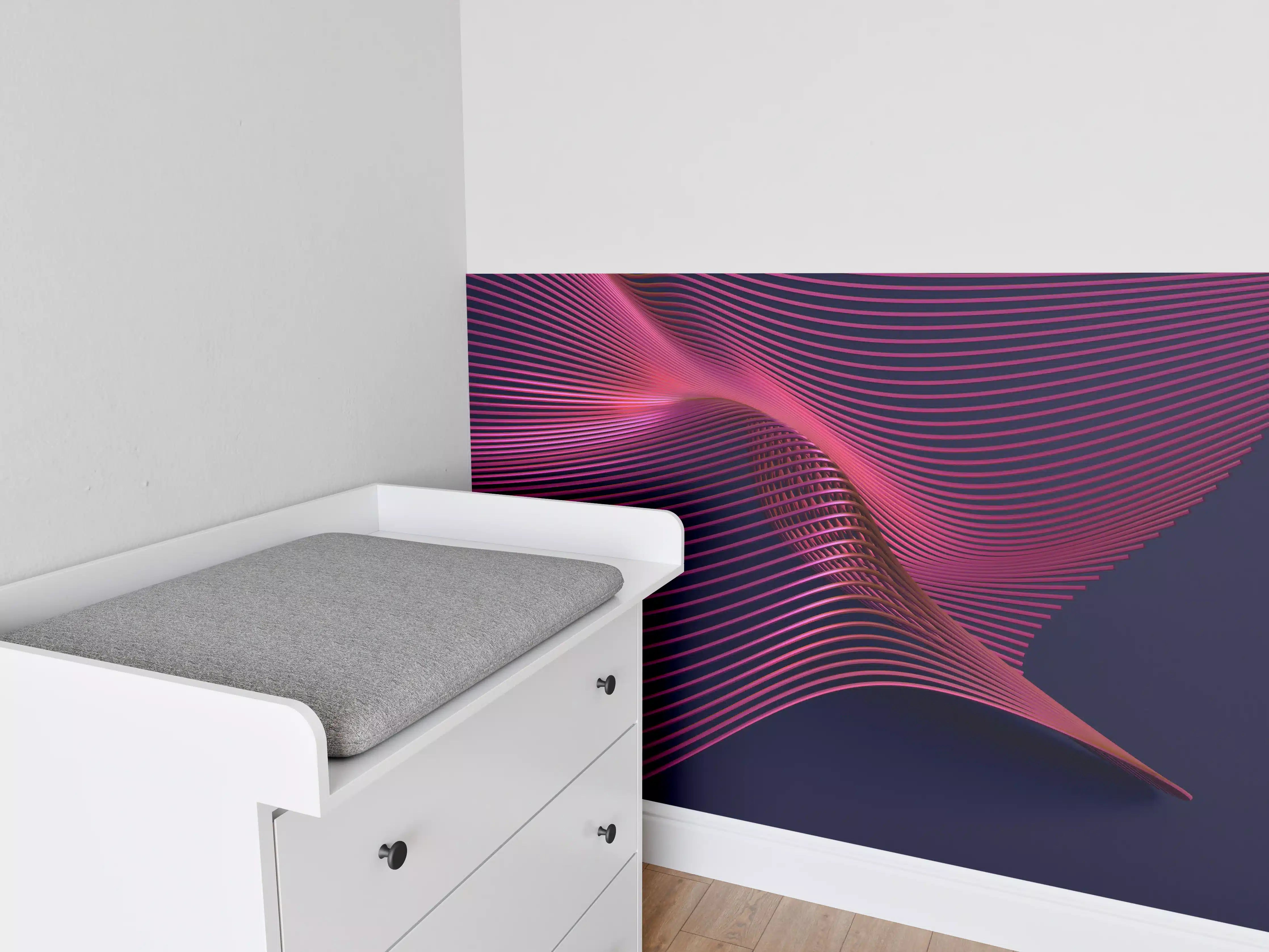 Babyzimmer Wandgestaltung - Abstrakte 3D-Oberfläche