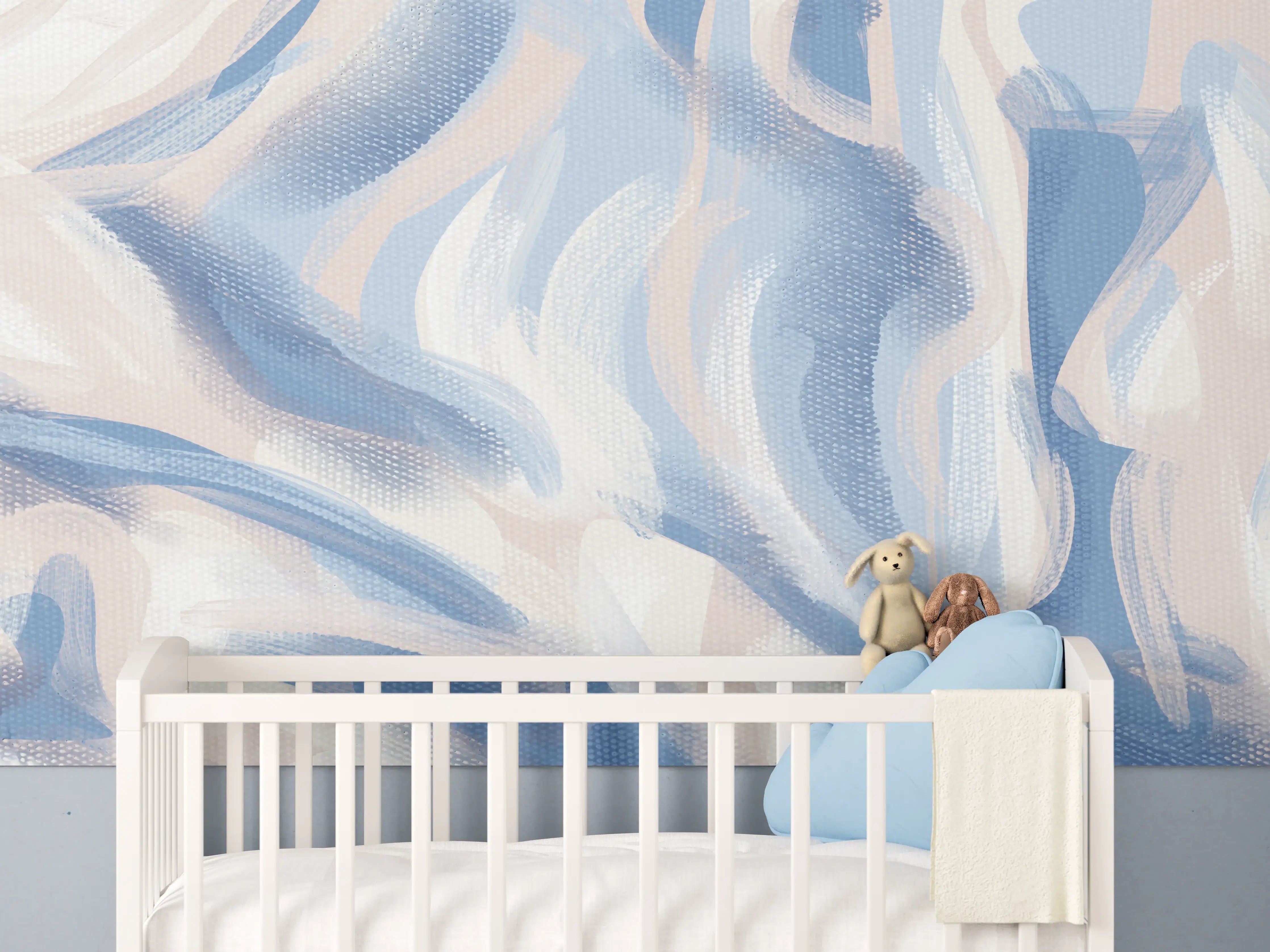 Babyzimmer Wandgestaltung - Abstrakte Acryl-Kunstleinwand