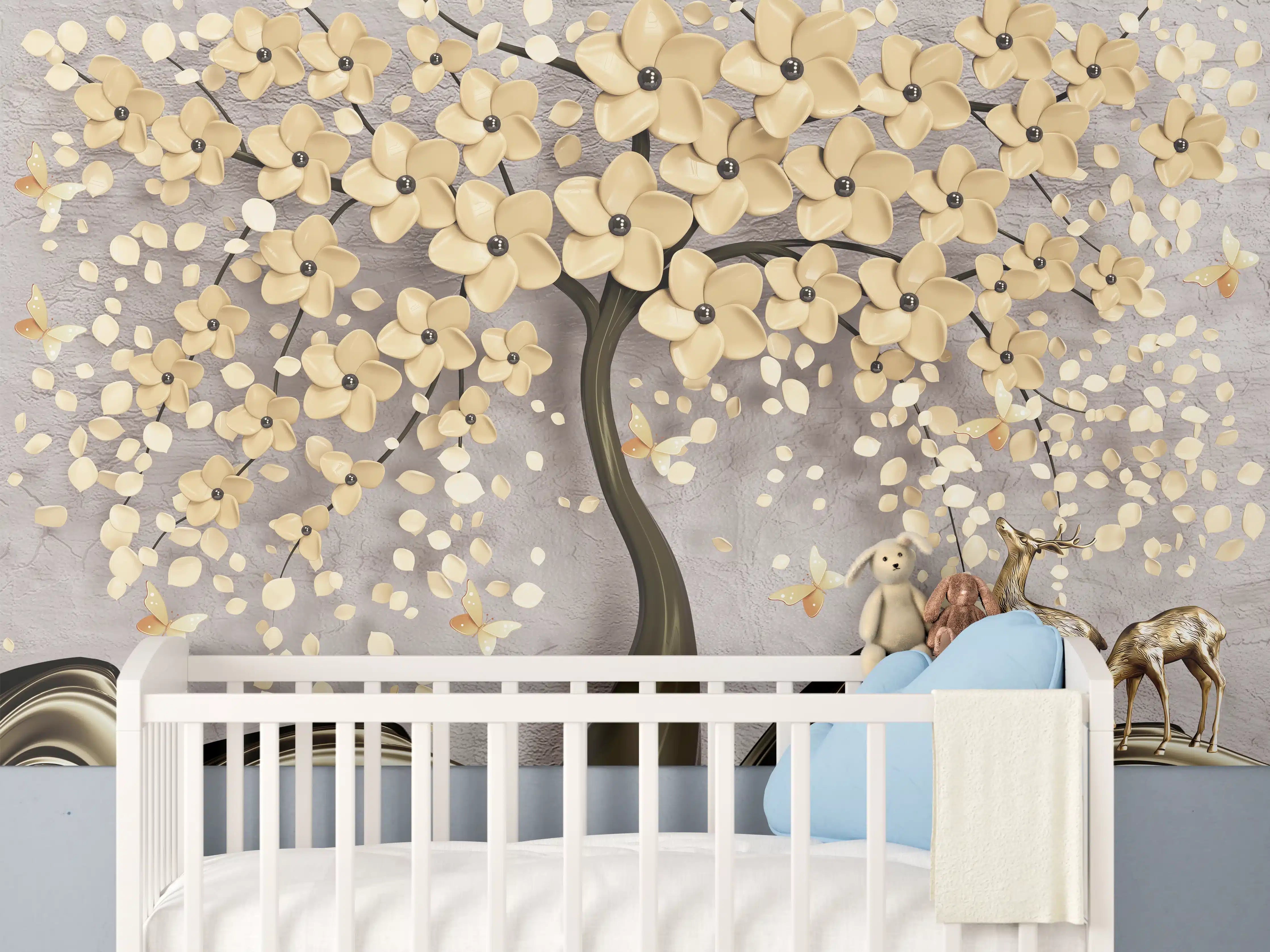 Babyzimmer Wandgestaltung - Abstrakte Baum Struktur