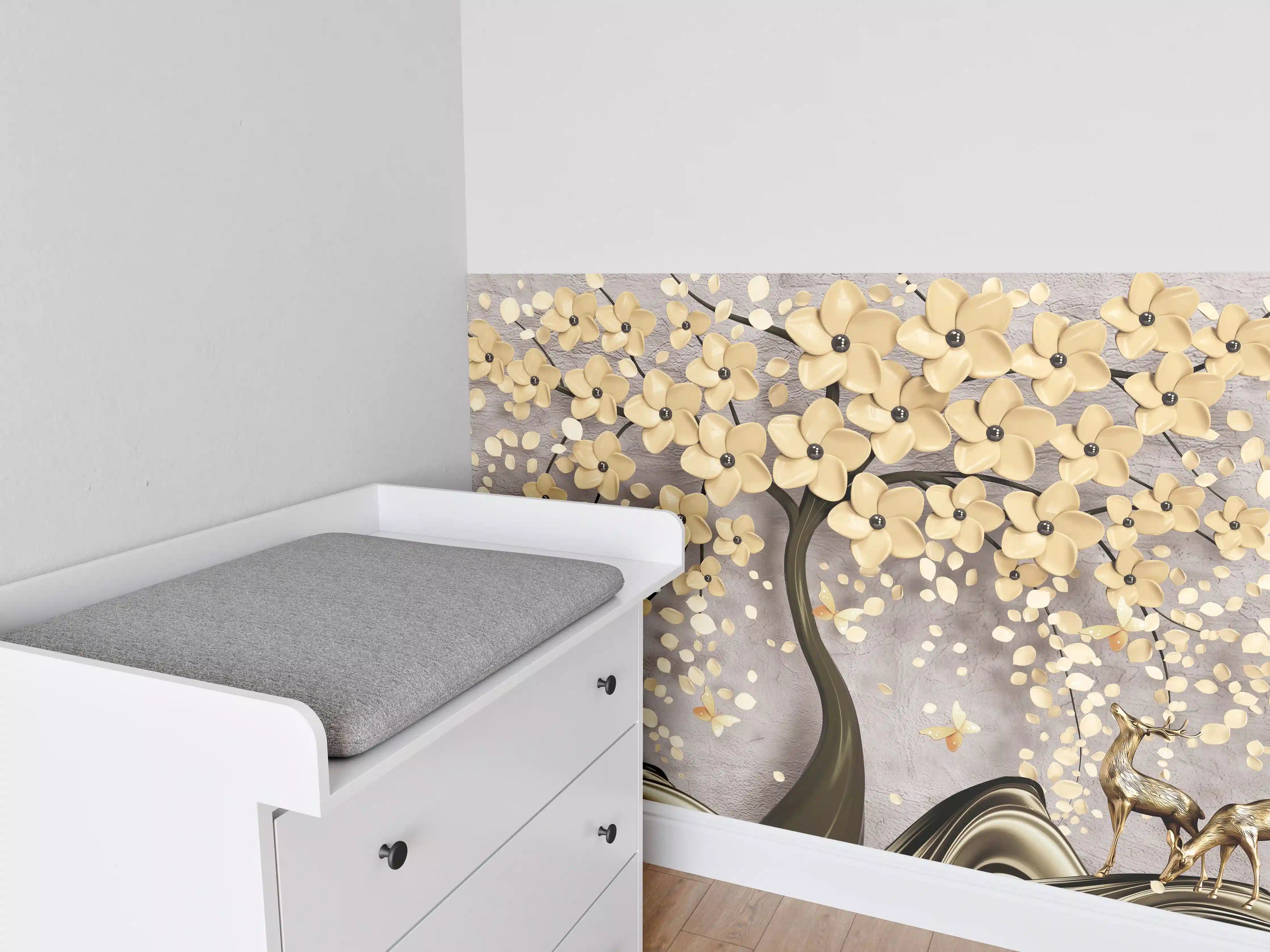 Babyzimmer Wandgestaltung - Abstrakte Baum Struktur