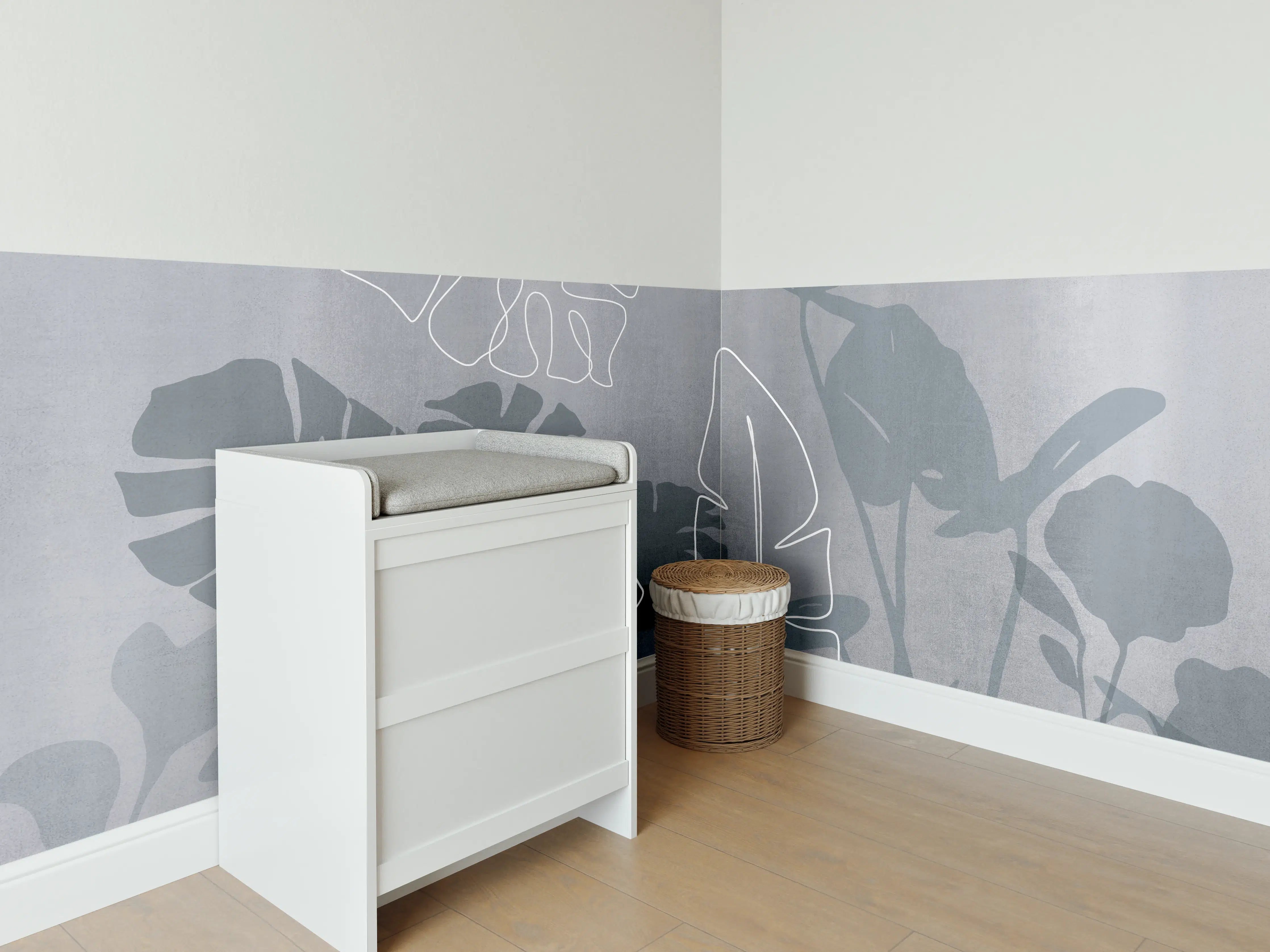 Babyzimmer Wandgestaltung - Abstrakte Blätter