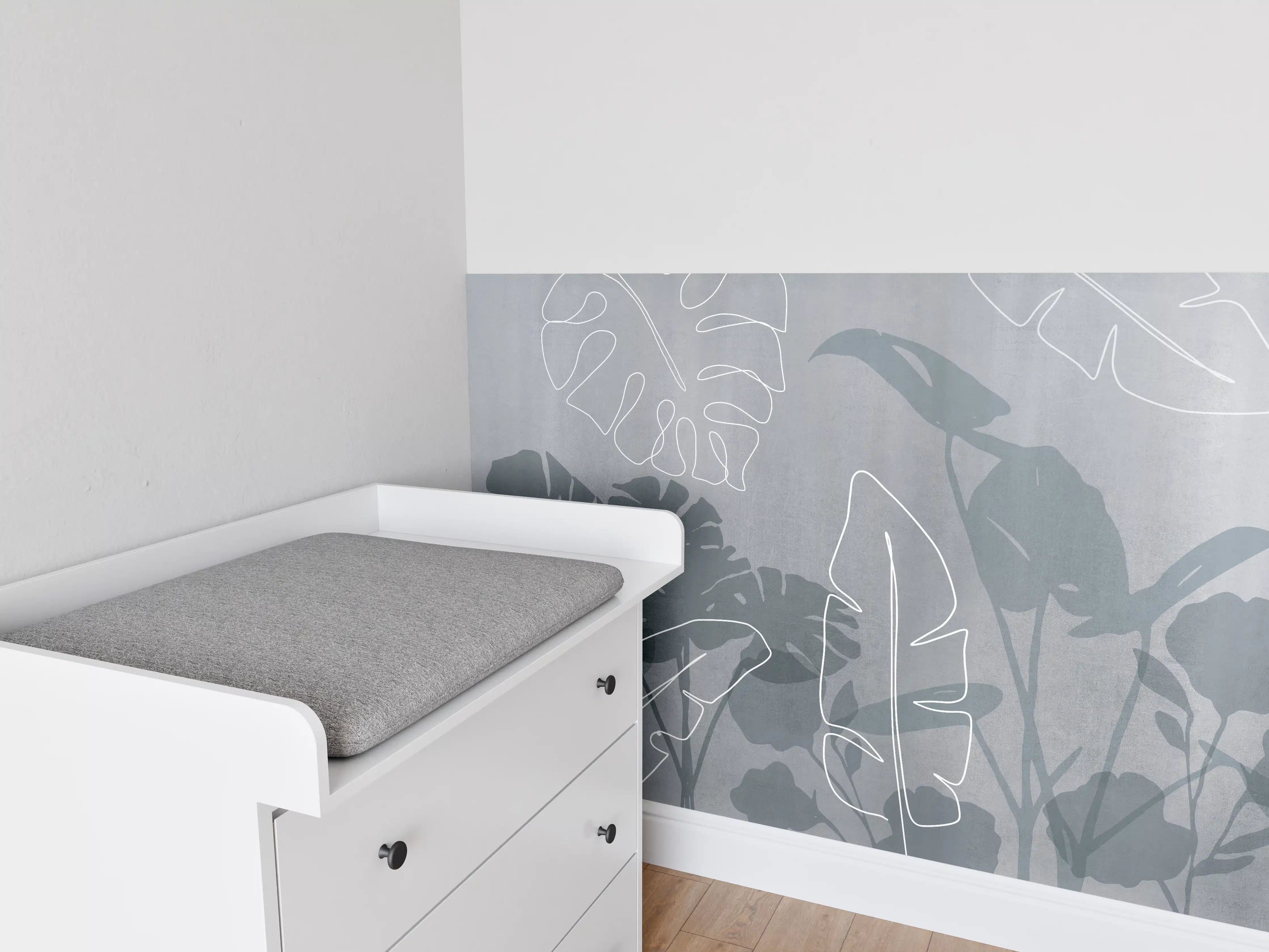 Babyzimmer Wandgestaltung - Abstrakte Blätter