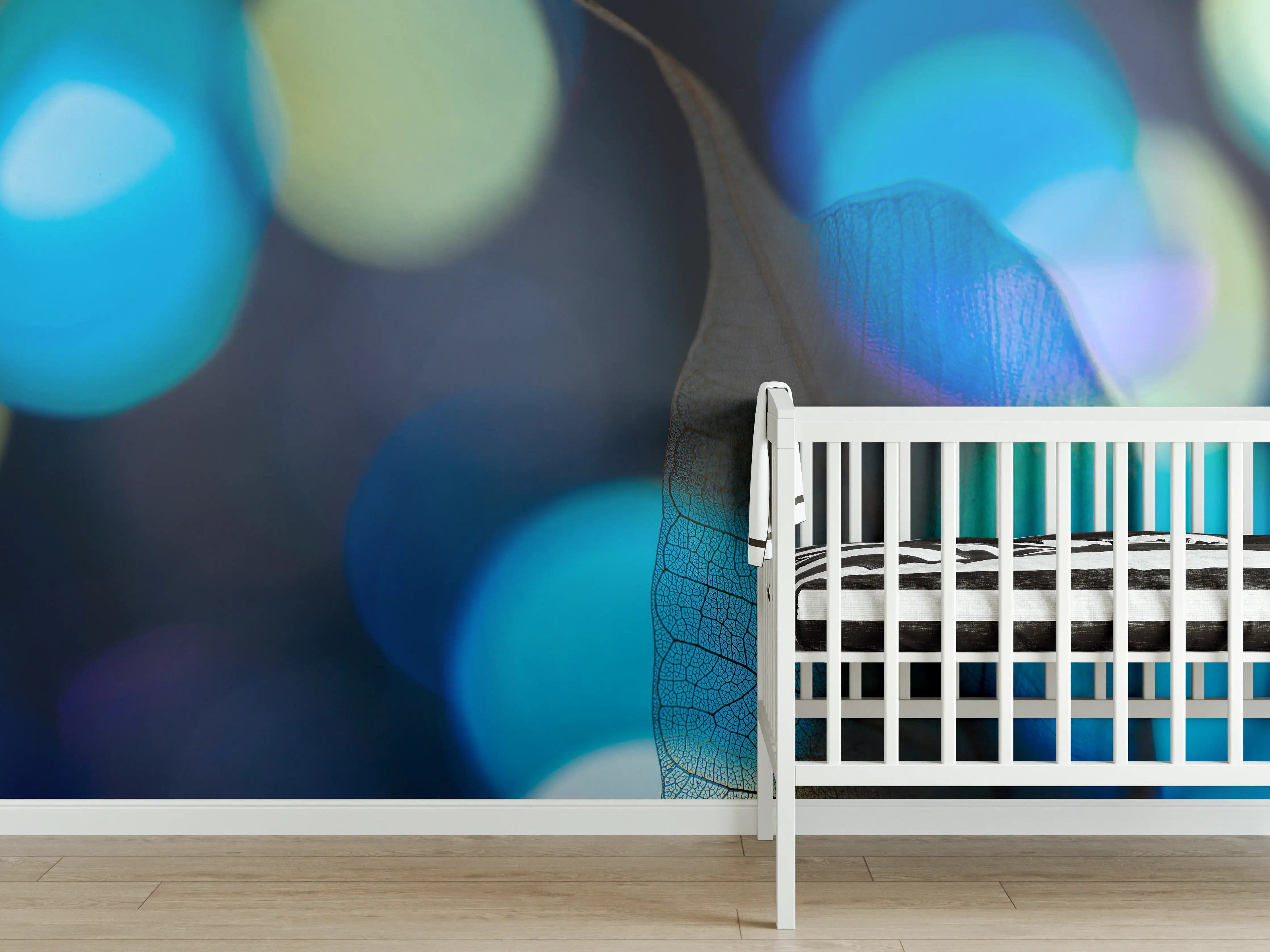 Babyzimmer Wandgestaltung - Abstrakte Blatt-Venen Textur