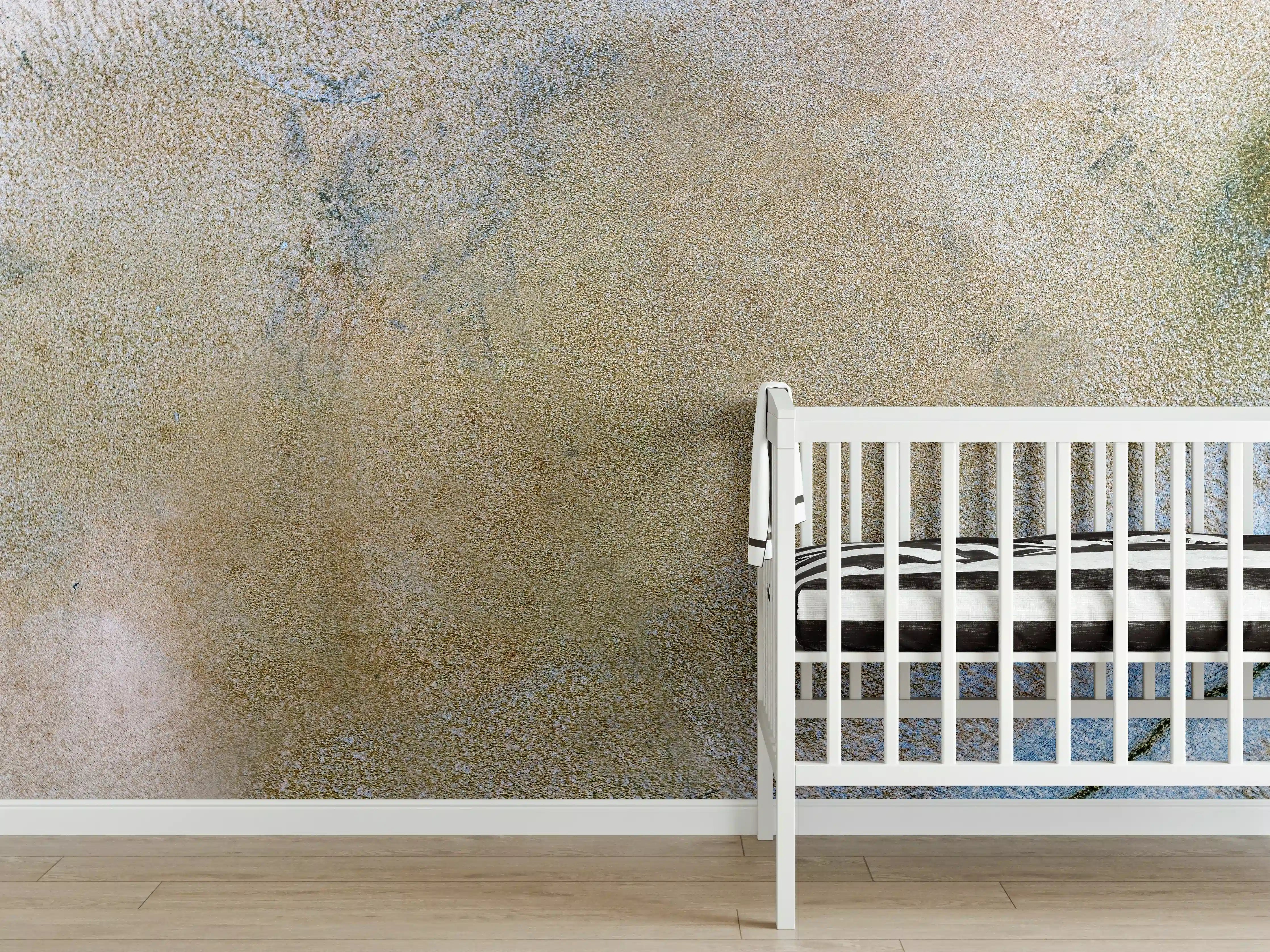 Babyzimmer Wandgestaltung - Abstrakte Blau-Braun-Kunststruktur
