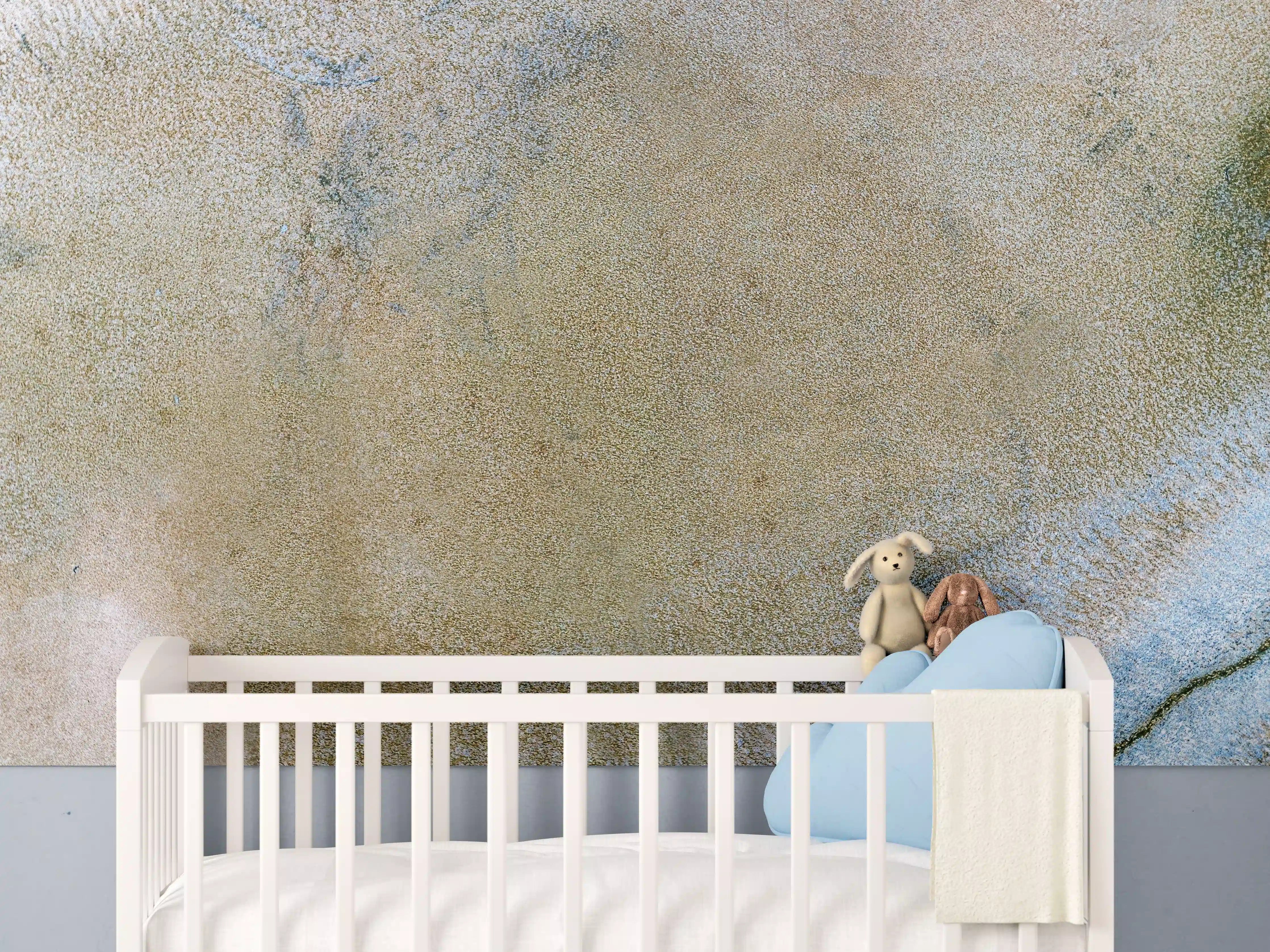 Babyzimmer Wandgestaltung - Abstrakte Blau-Braun-Kunststruktur