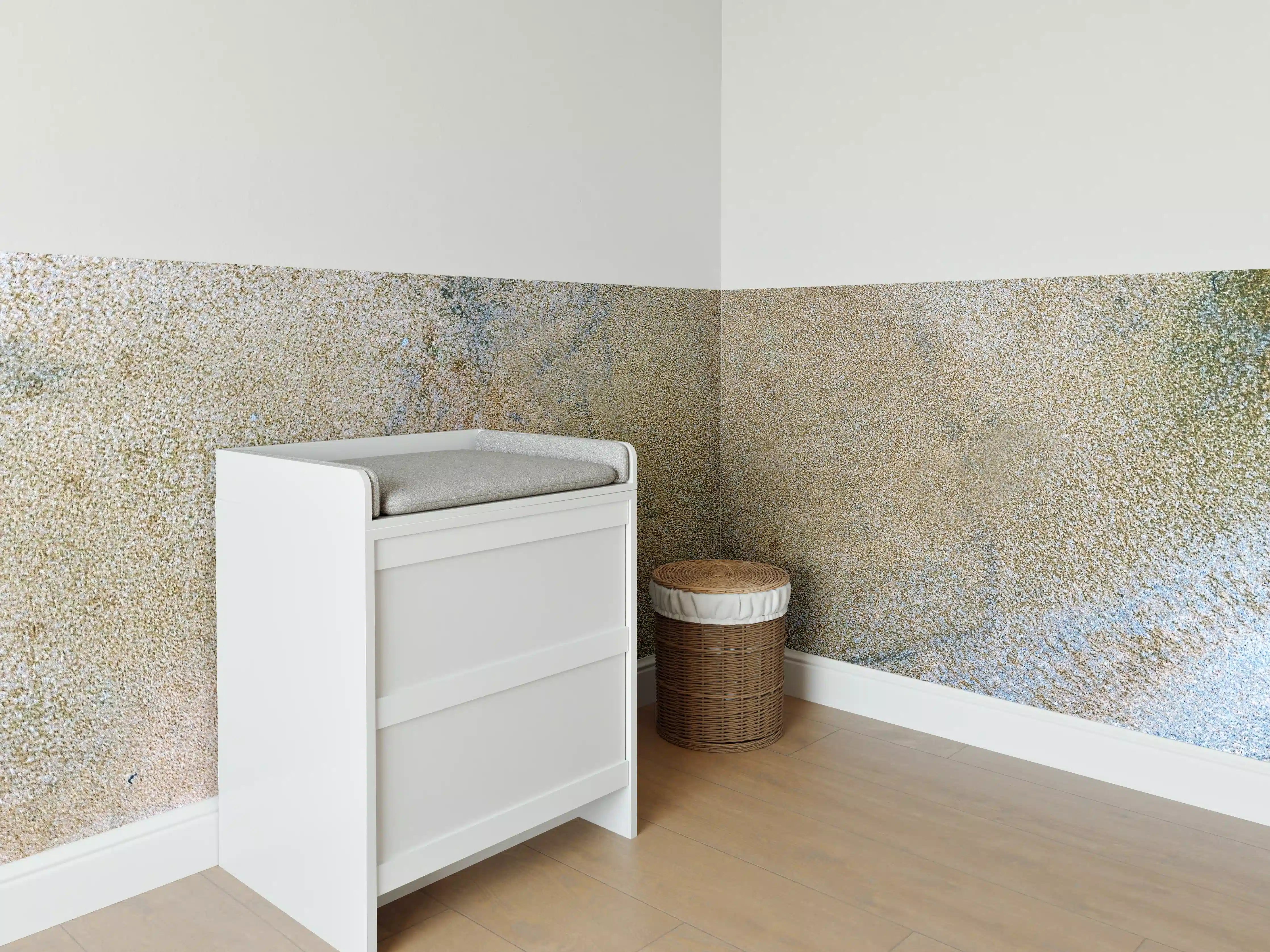 Babyzimmer Wandgestaltung - Abstrakte Blau-Braun-Kunststruktur