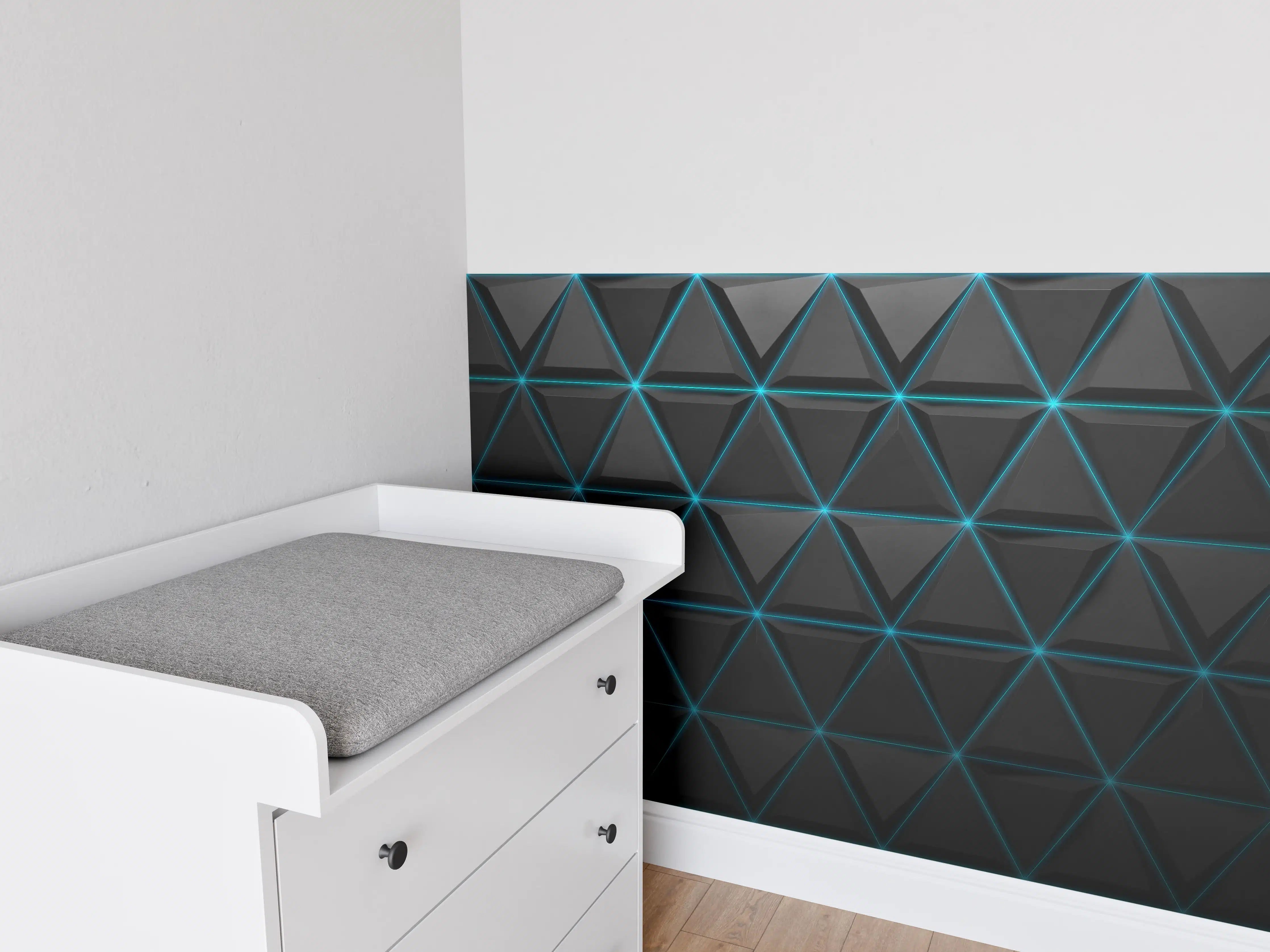 Babyzimmer Wandgestaltung - Abstrakte Blau-Schwarz Textur