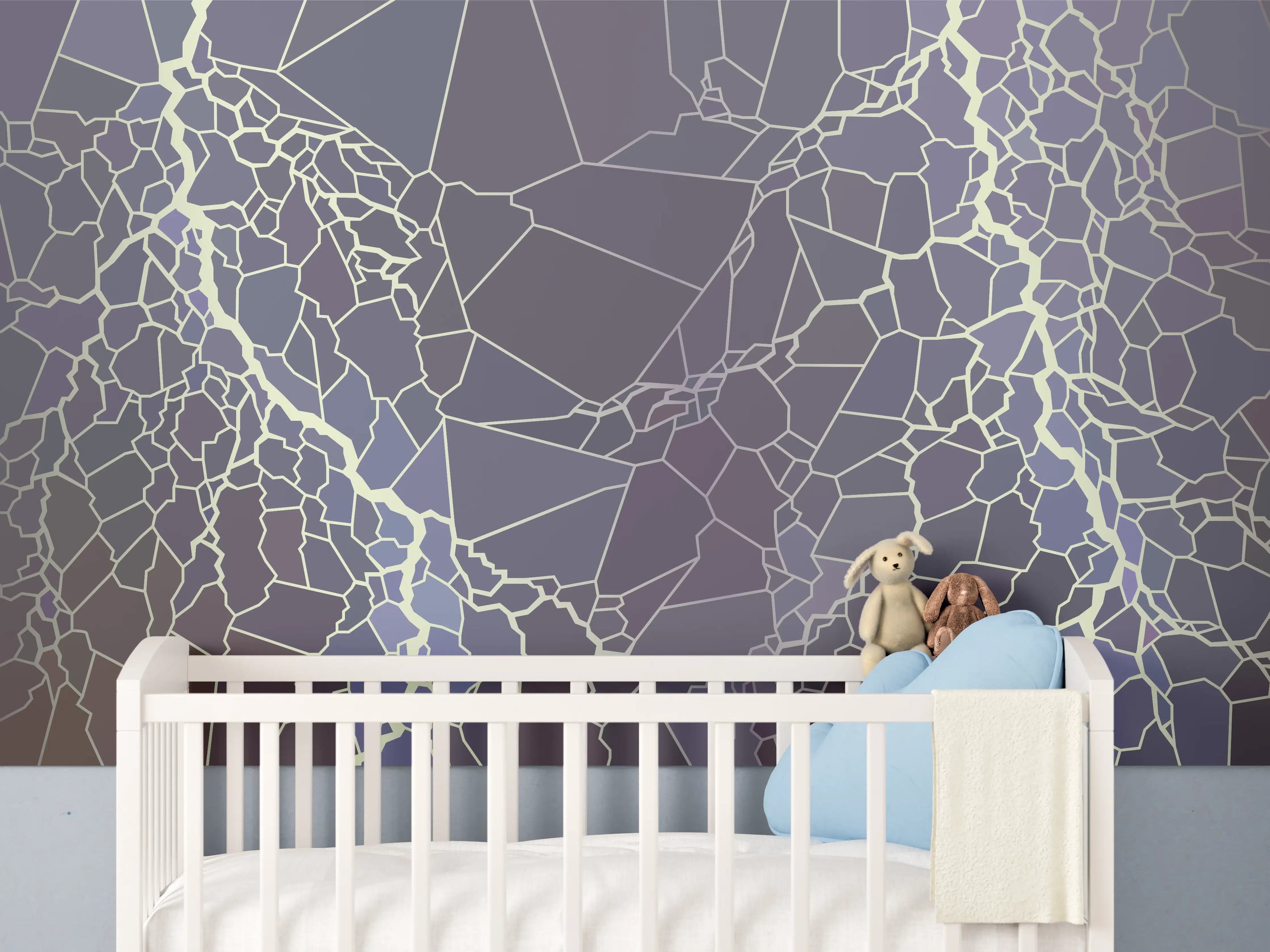 Babyzimmer Wandgestaltung - Abstrakte Blitzstruktur