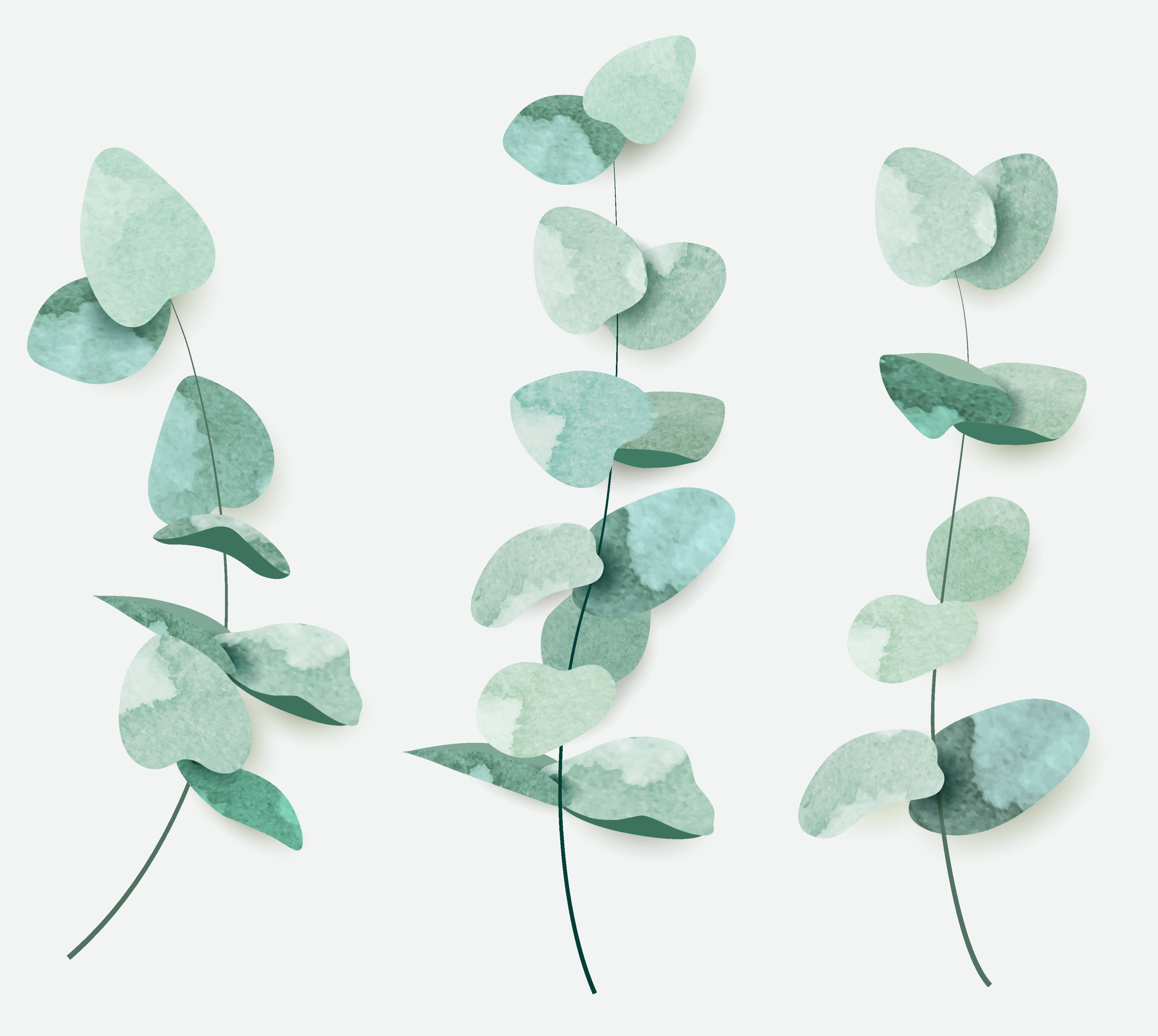 Babyzimmer Wandgestaltung-Abstrakte Eukalyptus Aquarell Kunst