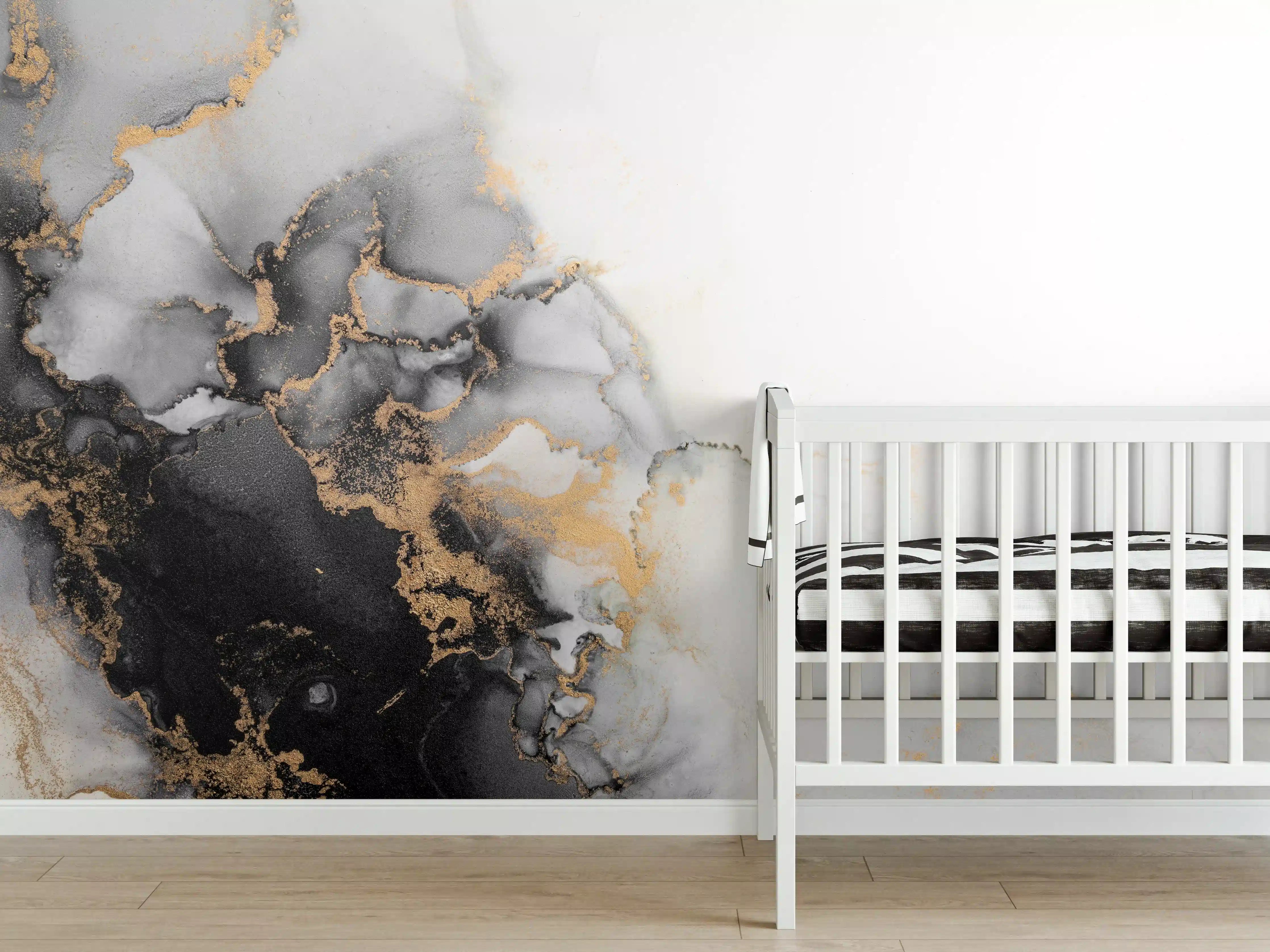 Babyzimmer Wandgestaltung - Abstrakte Flüssigkunst - Marmor
