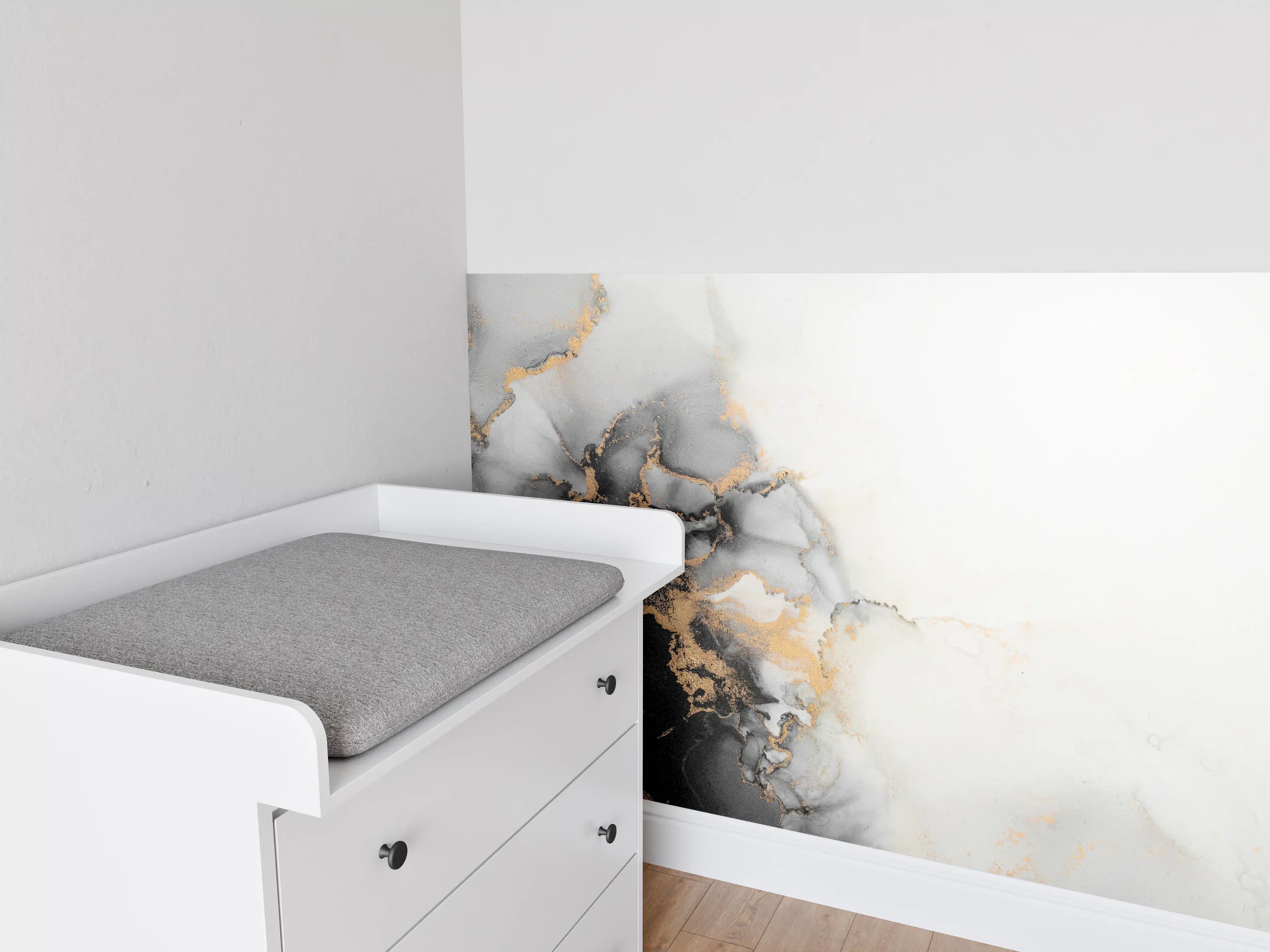 Babyzimmer Wandgestaltung - Abstrakte Flüssigkunst - Marmor