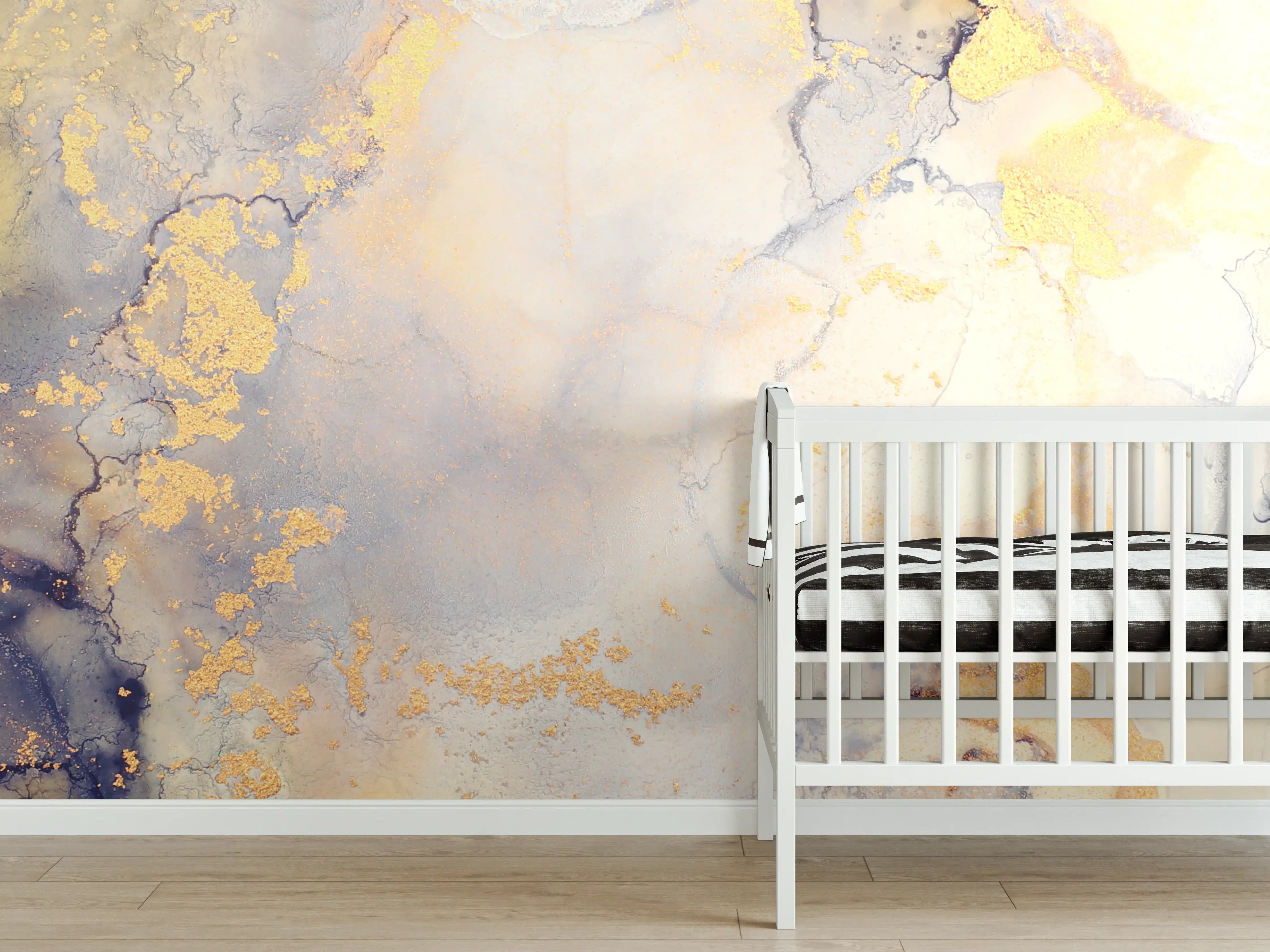 Babyzimmer Wandgestaltung - Abstrakte Flüssigkunstmalerei mit Alkoholtinte