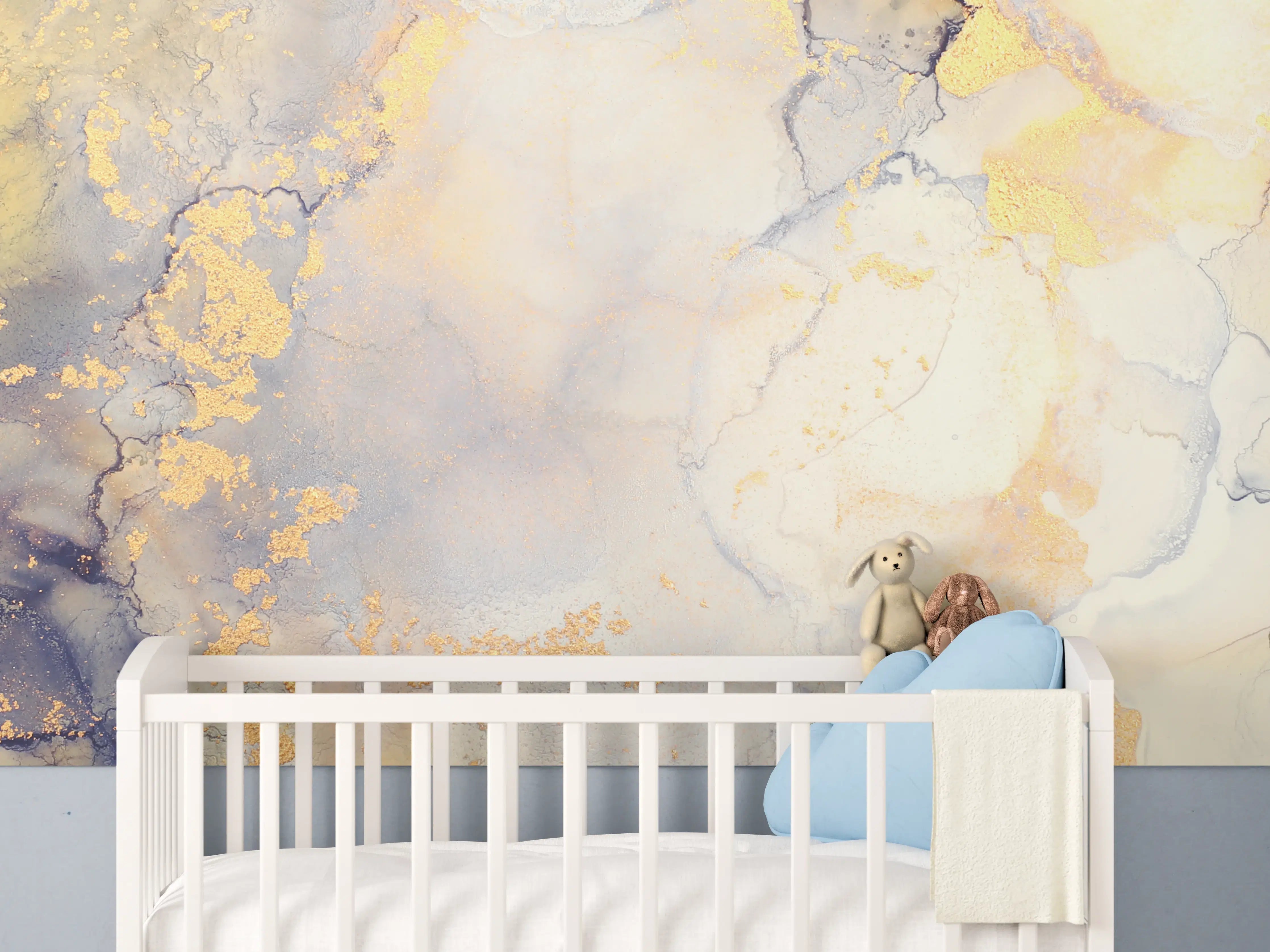Babyzimmer Wandgestaltung - Abstrakte Flüssigkunstmalerei mit Alkoholtinte