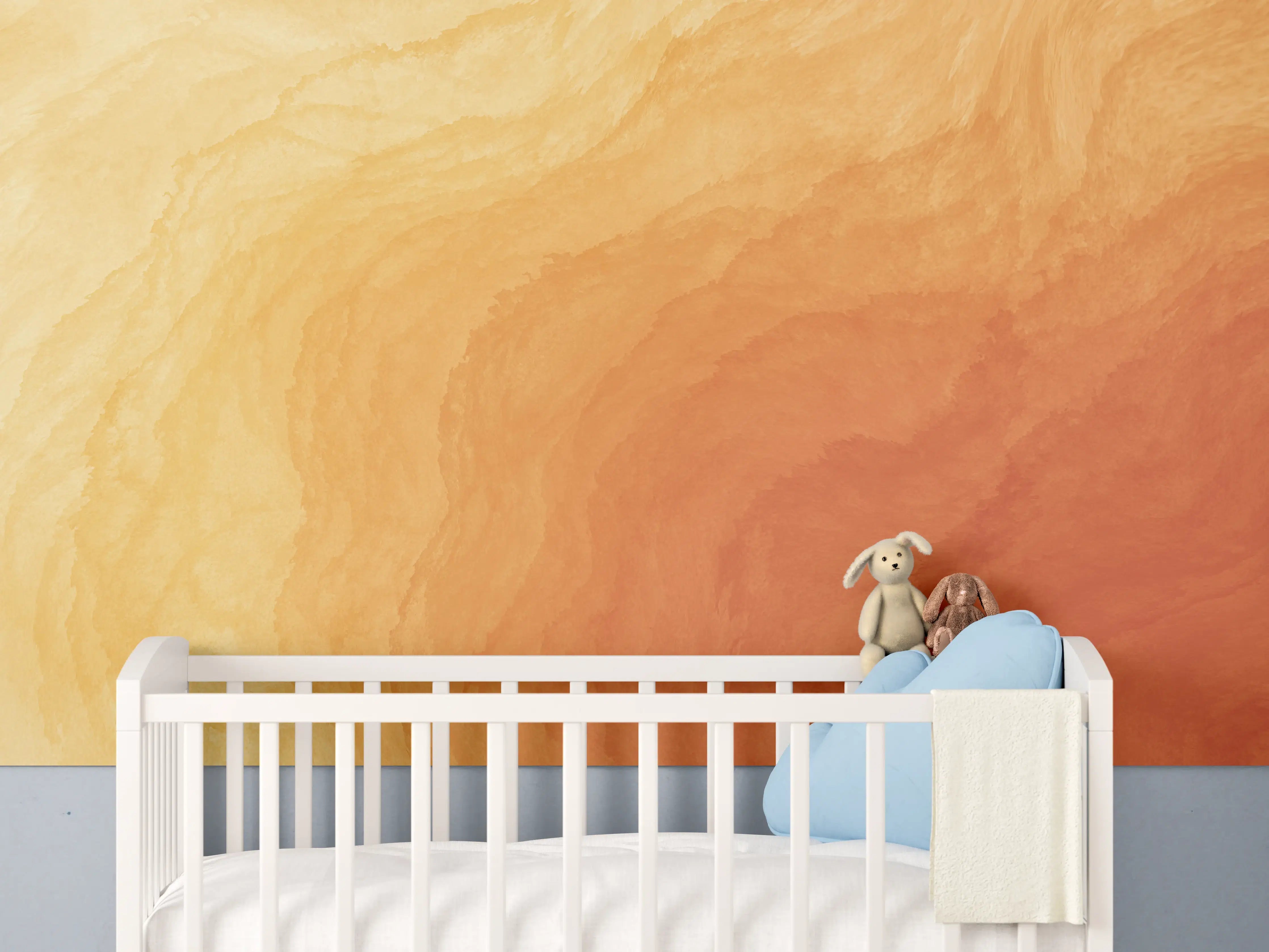Babyzimmer Wandgestaltung - Abstrakte Kunst - Aquarell