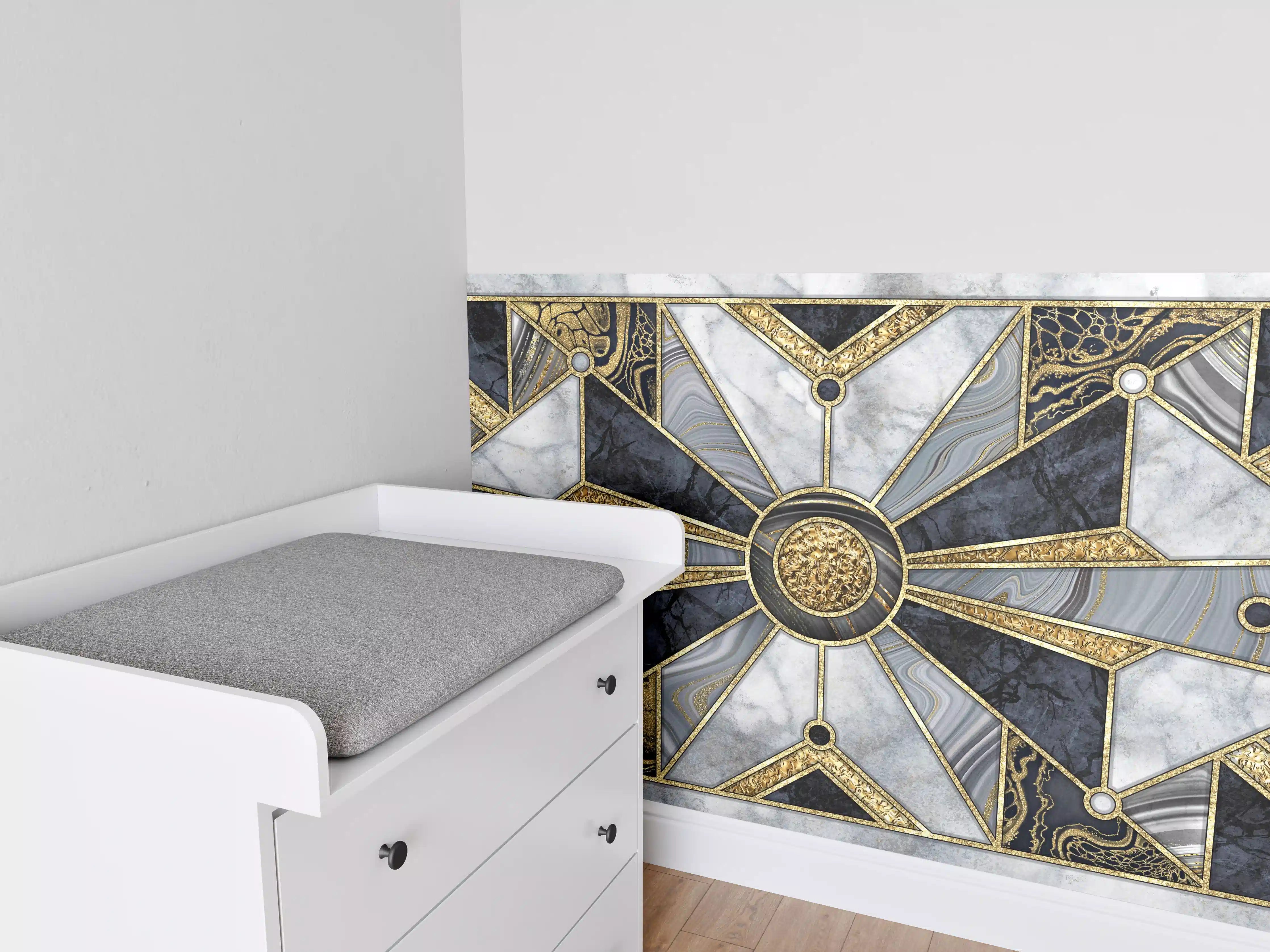 Babyzimmer Wandgestaltung - Abstrakte Marmor-Mosaik Wandfliesen