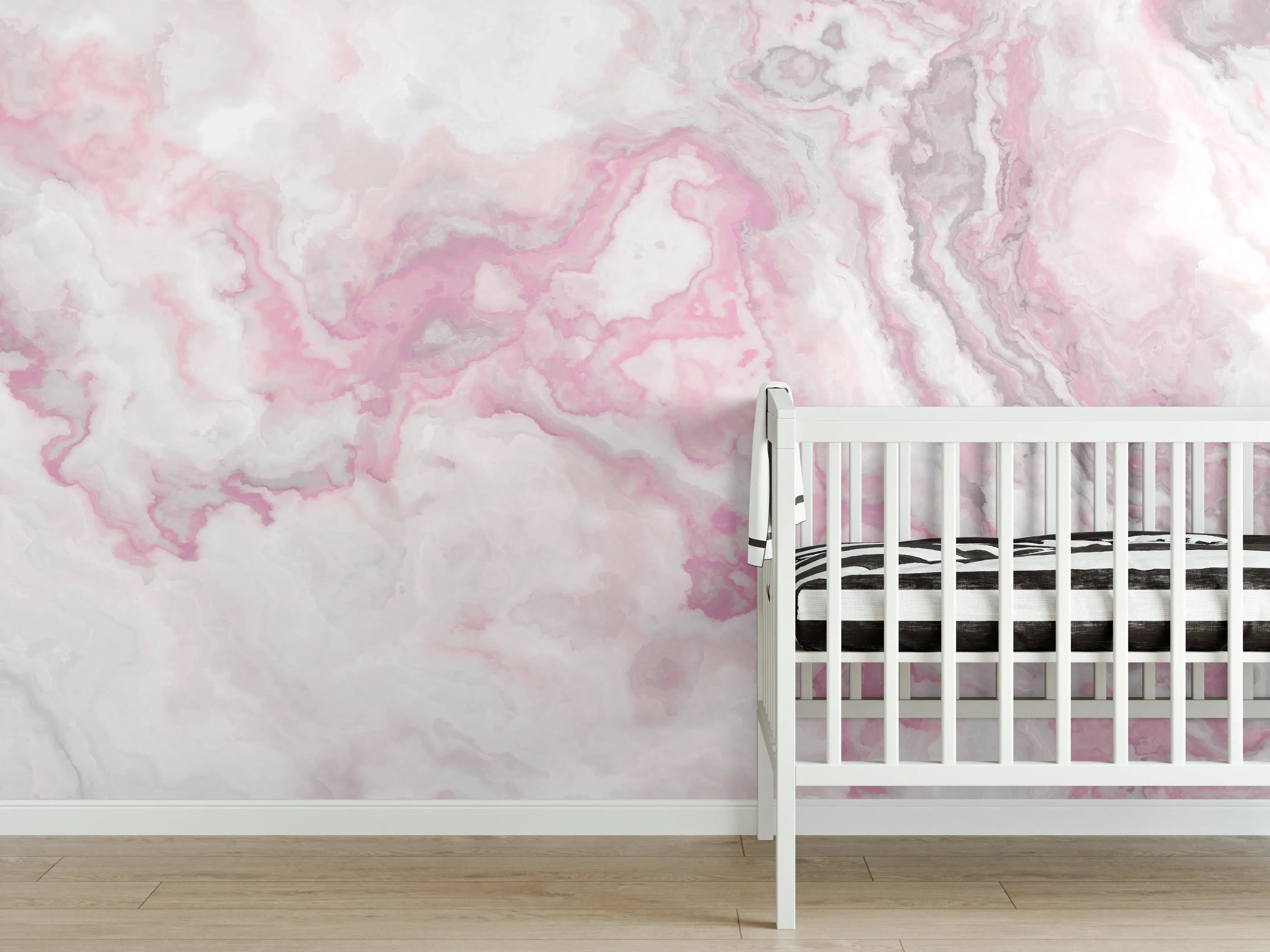 Babyzimmer Wandgestaltung - Abstrakte Marmor Struktur - Aquarelldarstellung