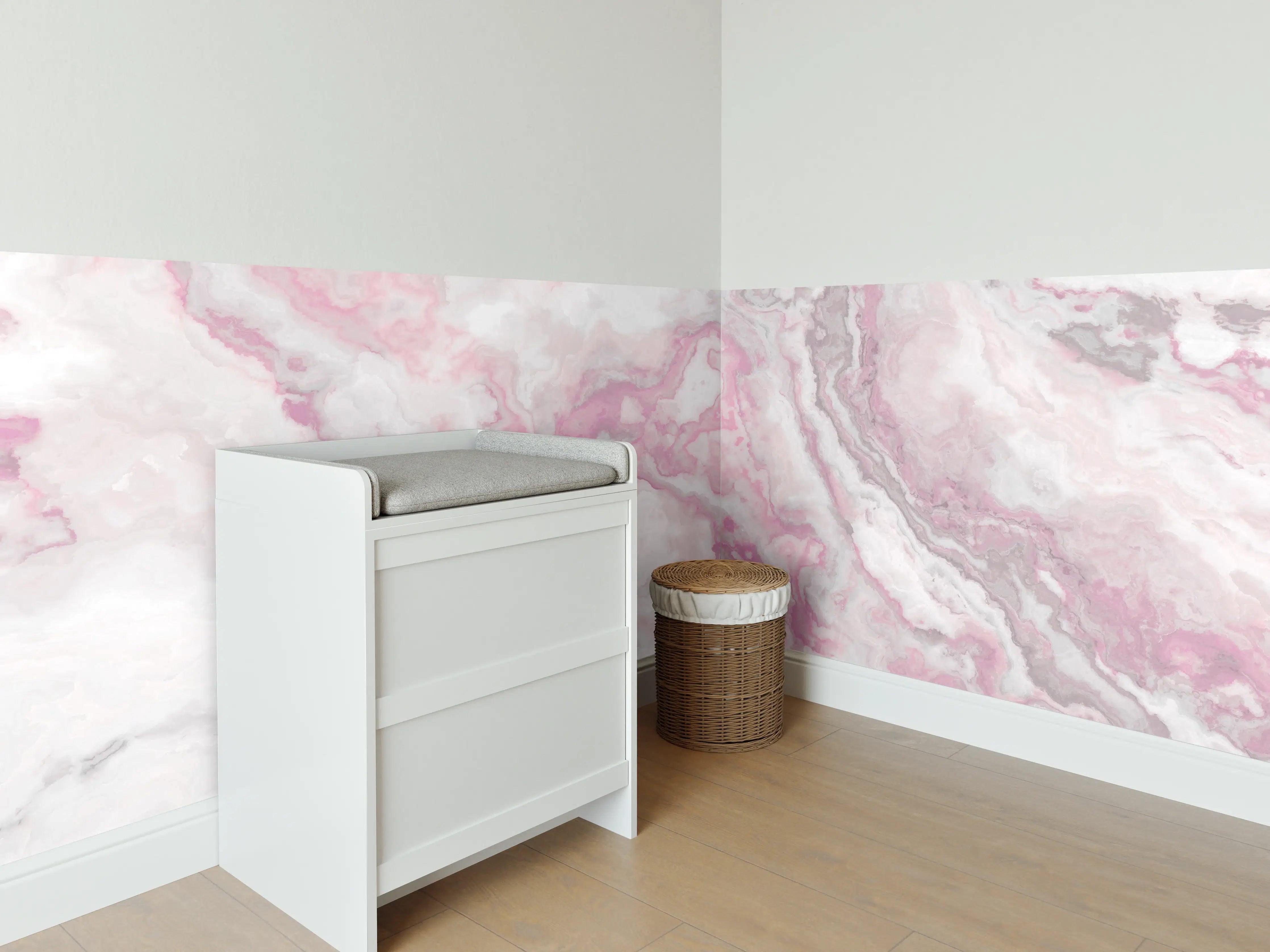 Babyzimmer Wandgestaltung - Abstrakte Marmor Struktur - Aquarelldarstellung