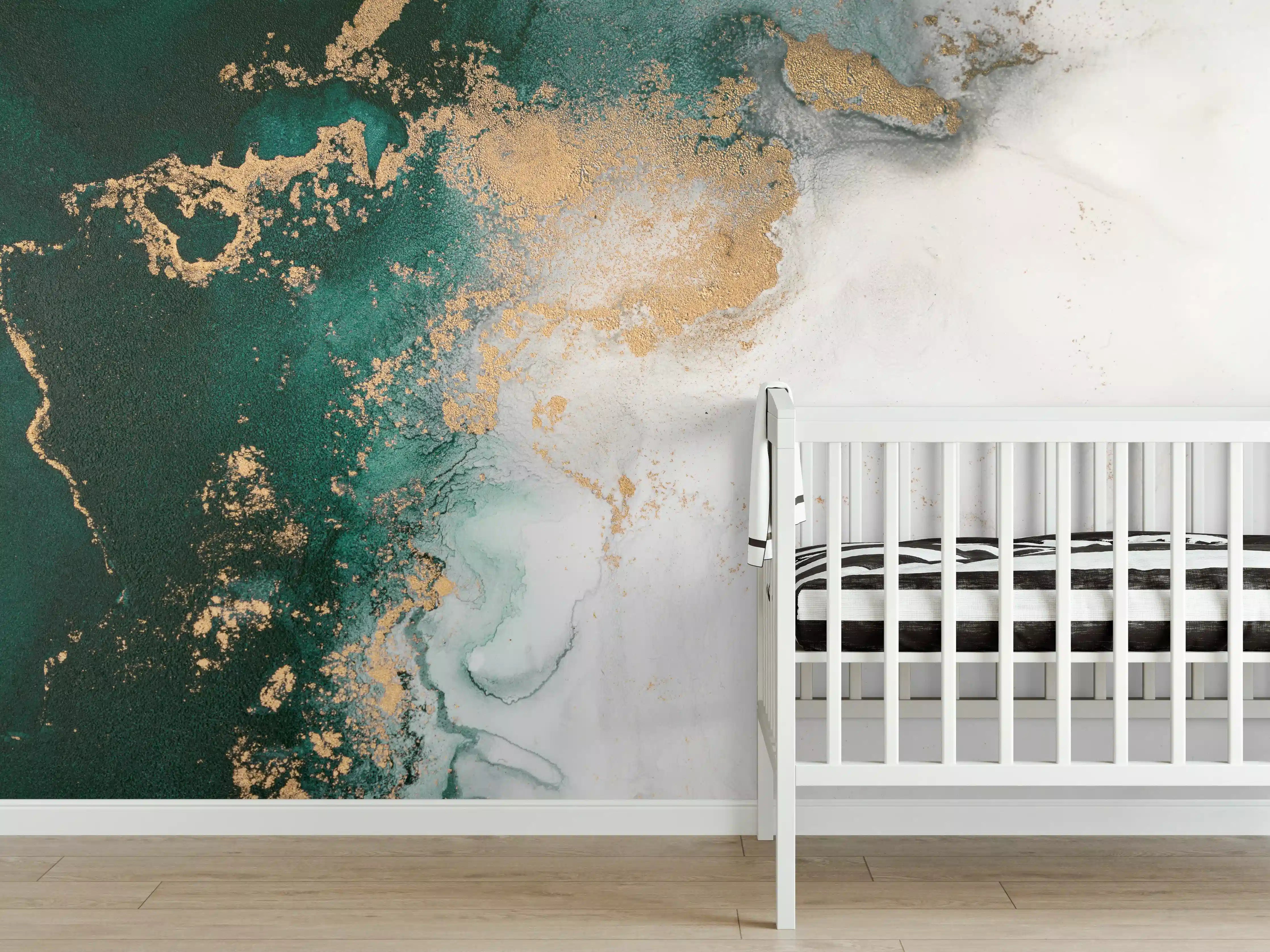 Babyzimmer Wandgestaltung - Abstrakte Marmor Textur - Flüssigmalerei