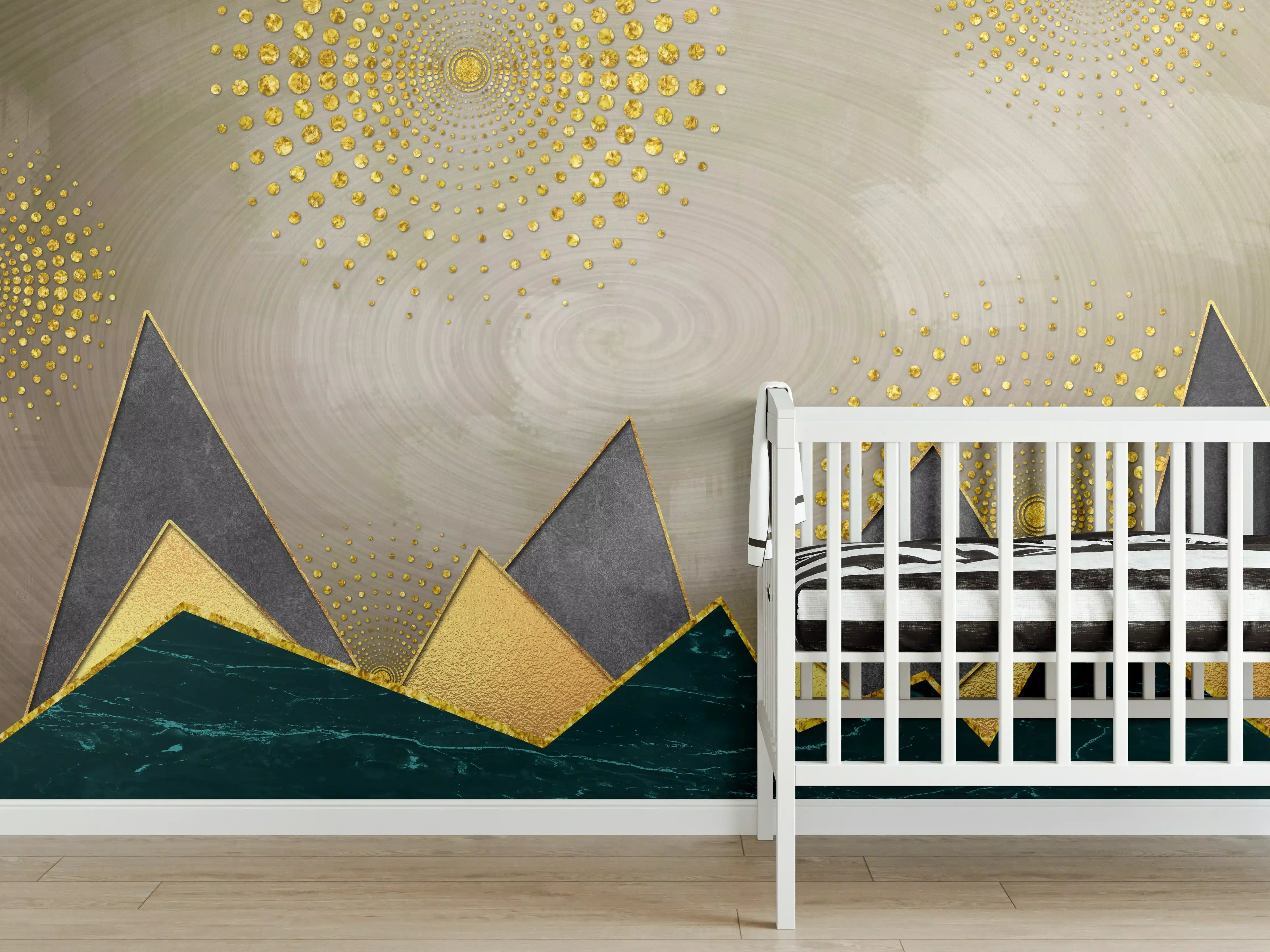 Babyzimmer Wandgestaltung - Abstrakte Meer - modernes Kunstwerk