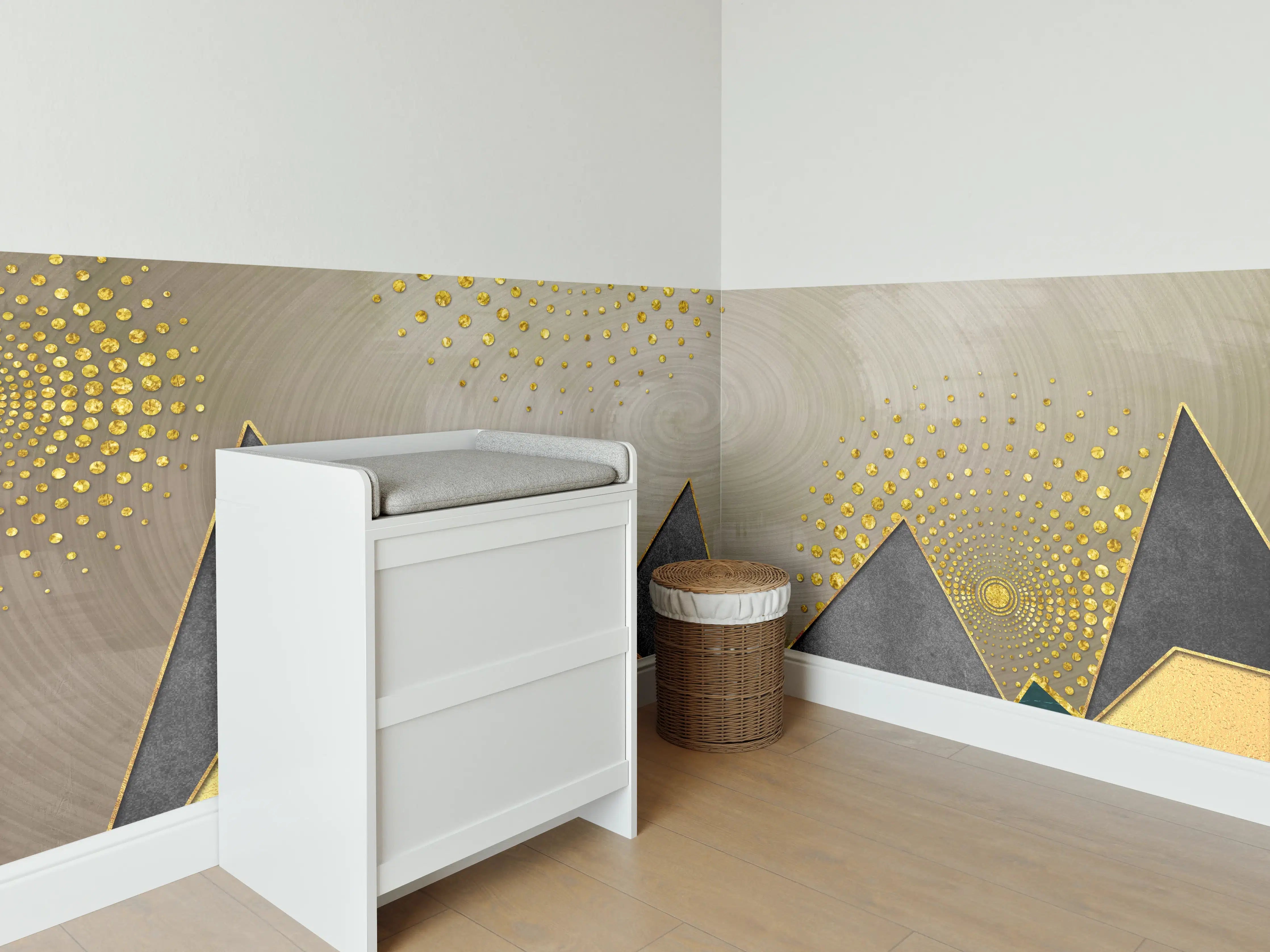 Babyzimmer Wandgestaltung - Abstrakte Meer - modernes Kunstwerk
