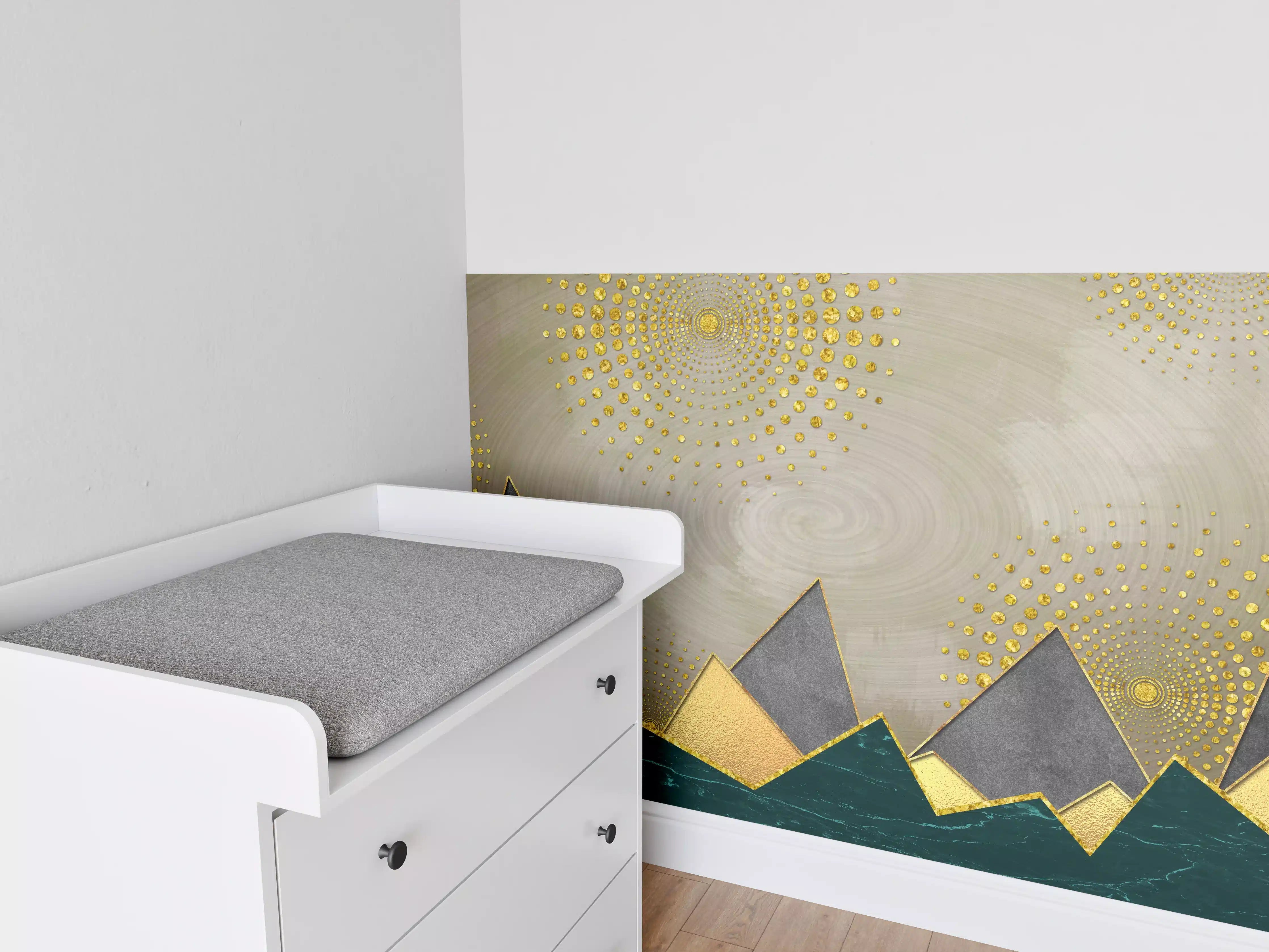 Babyzimmer Wandgestaltung - Abstrakte Meer - modernes Kunstwerk