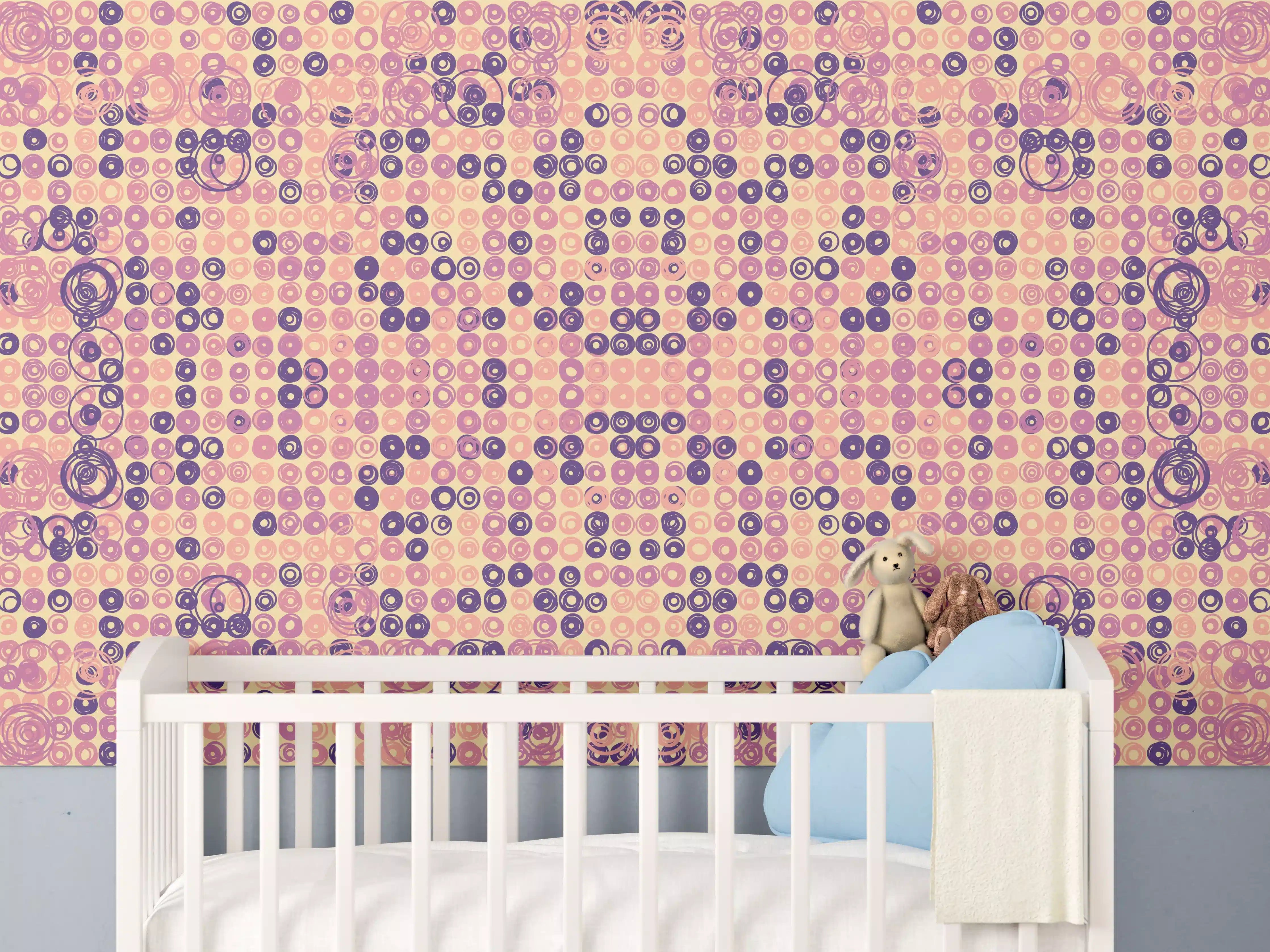Babyzimmer Wandgestaltung - Abstrakte Musterfarbkomposition