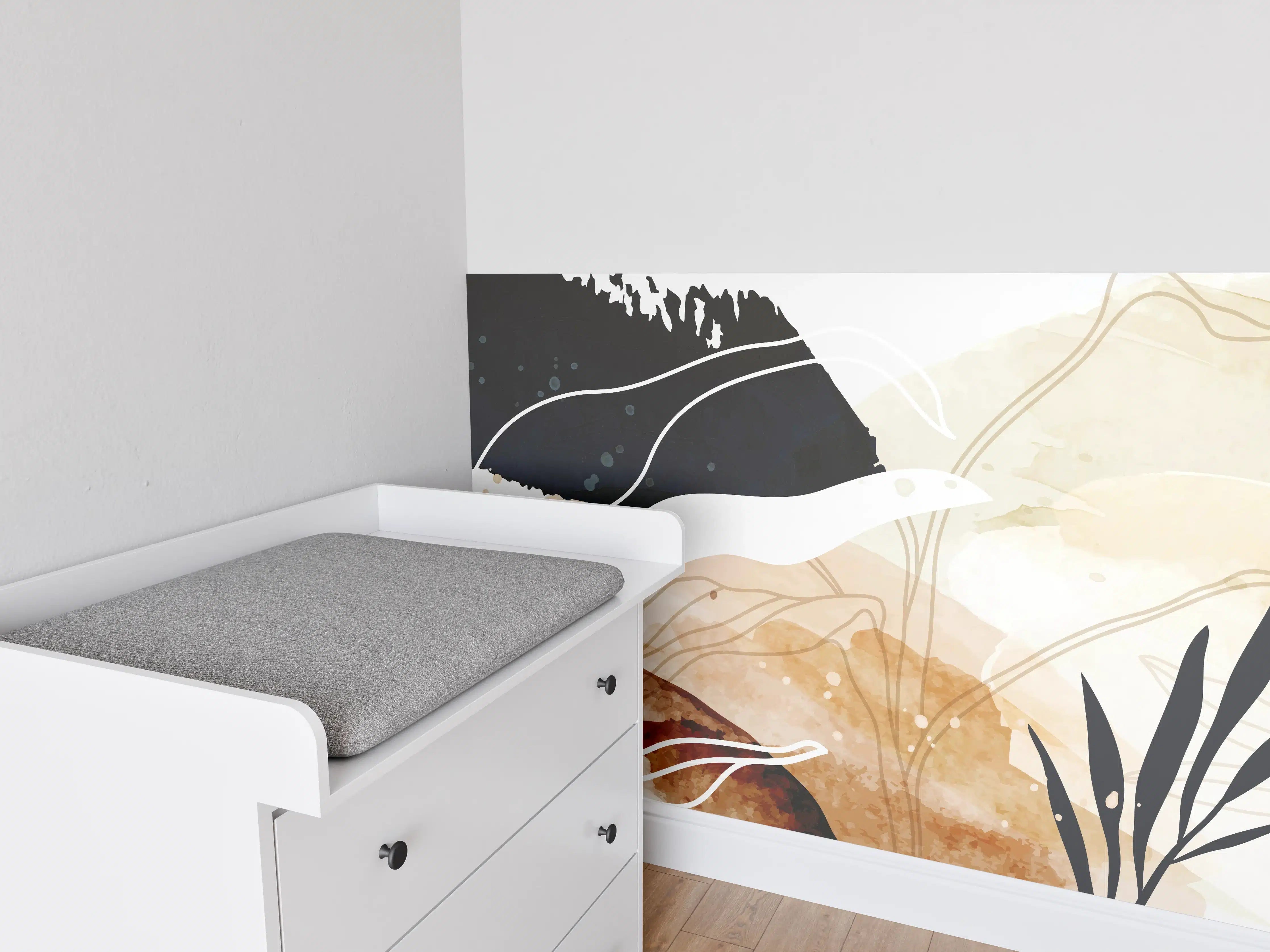 Babyzimmer Wandgestaltung - Abstrakte Natur Kunst