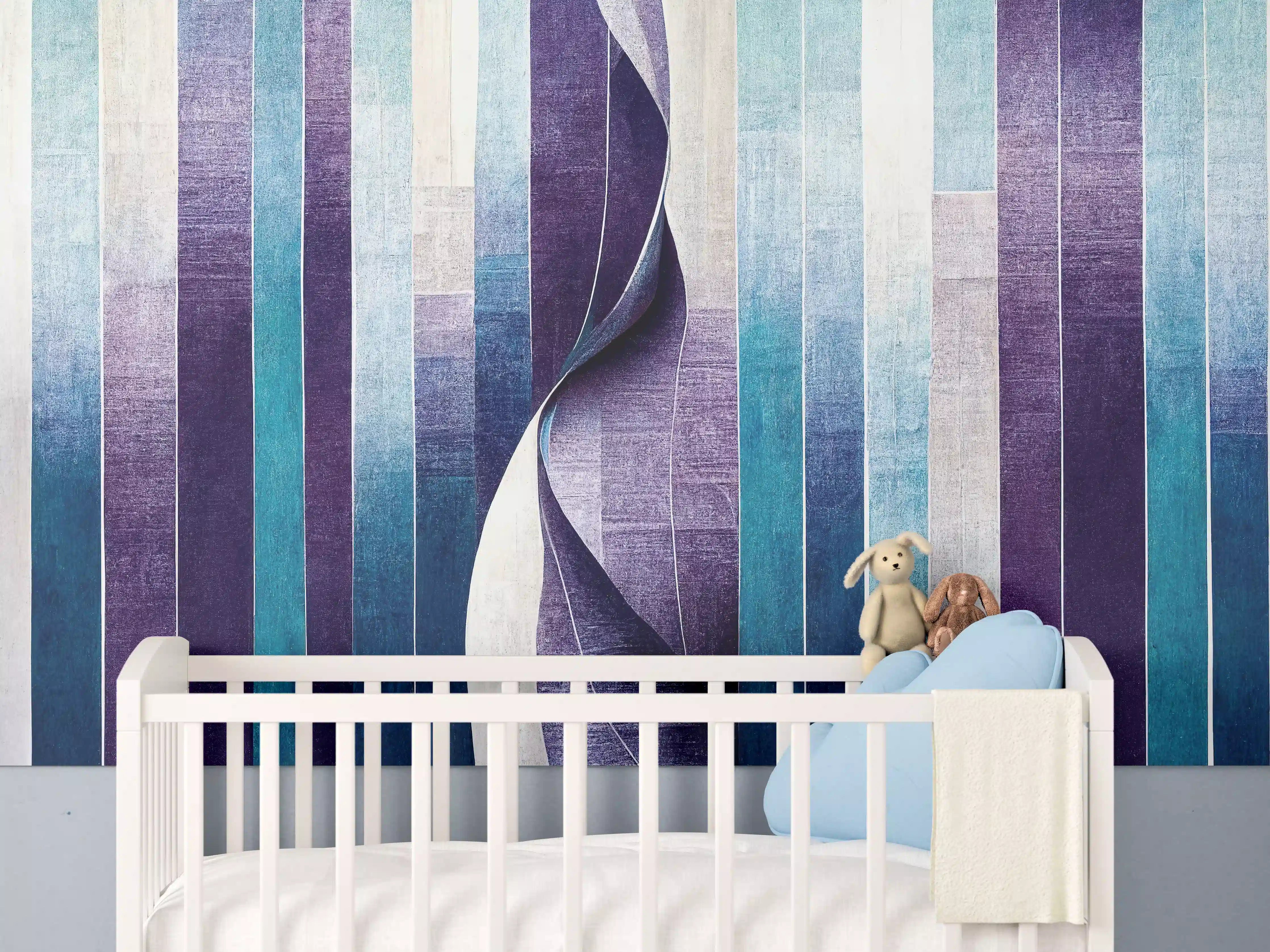 Babyzimmer Wandgestaltung - Abstrakte Organische Linien Wallpaper