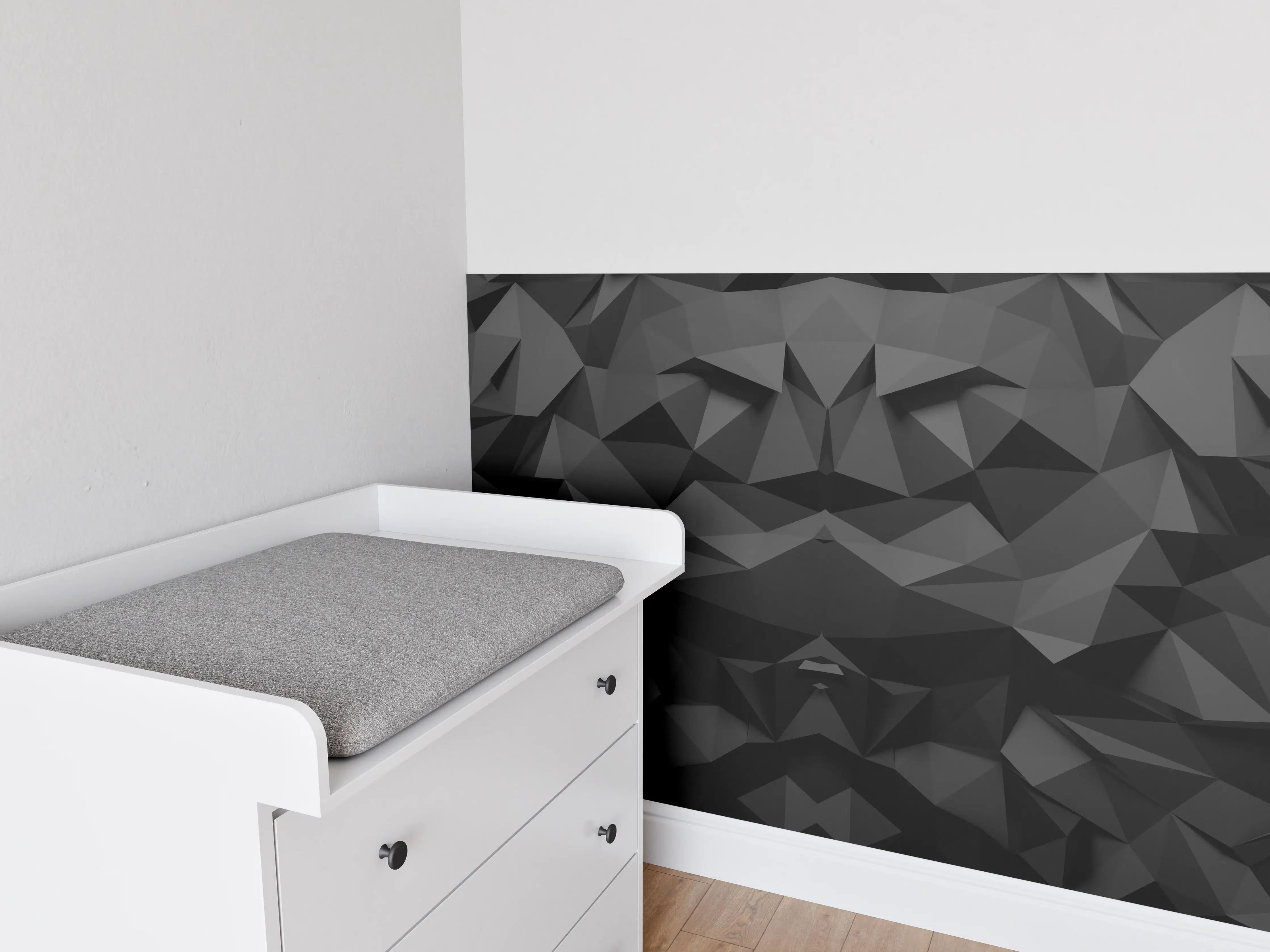 Babyzimmer Wandgestaltung - Abstrakte Schwarz-Weiß-Grafik