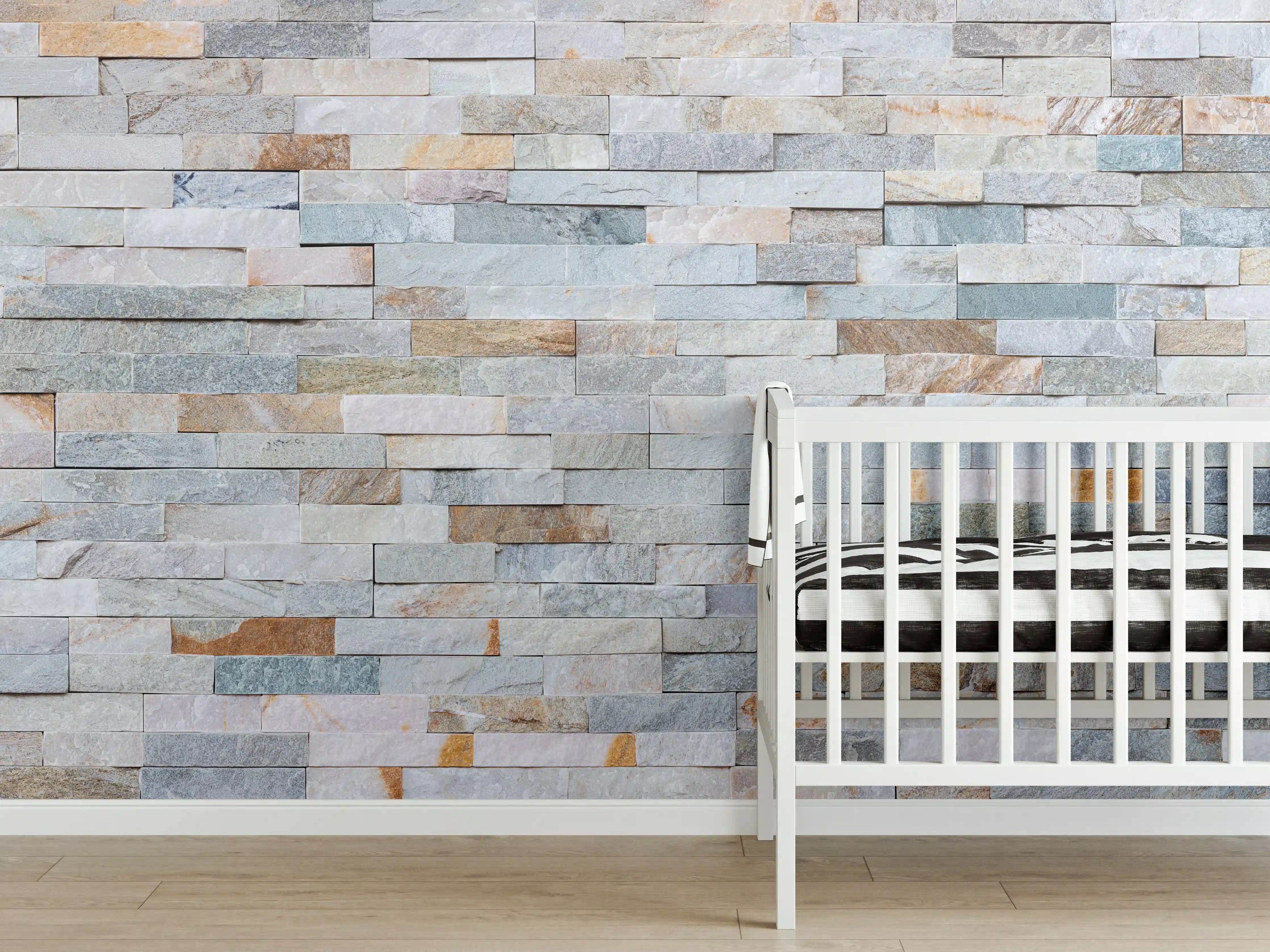 Babyzimmer Wandgestaltung - Abstrakte Steinwandmuster