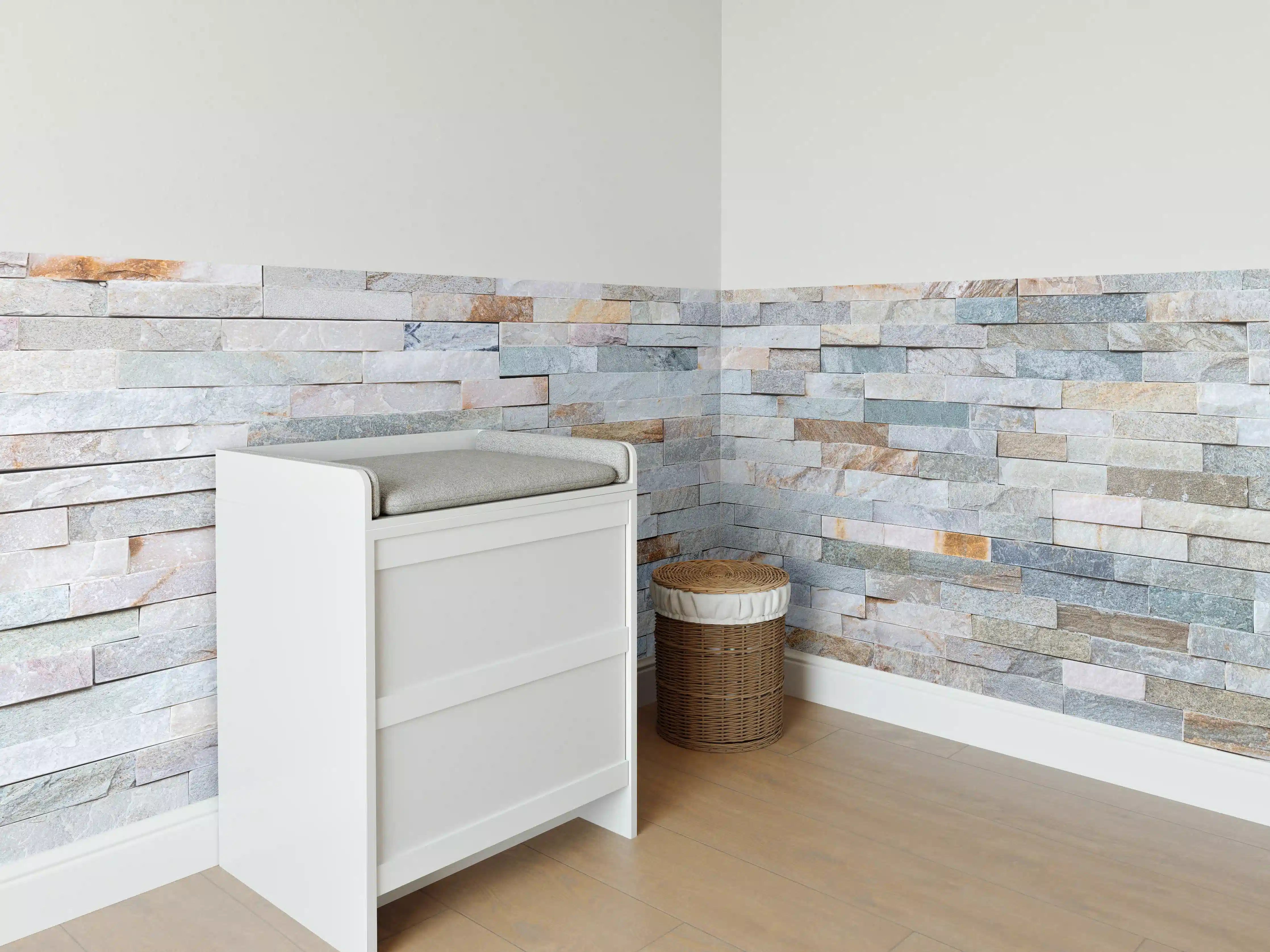 Babyzimmer Wandgestaltung - Abstrakte Steinwandmuster