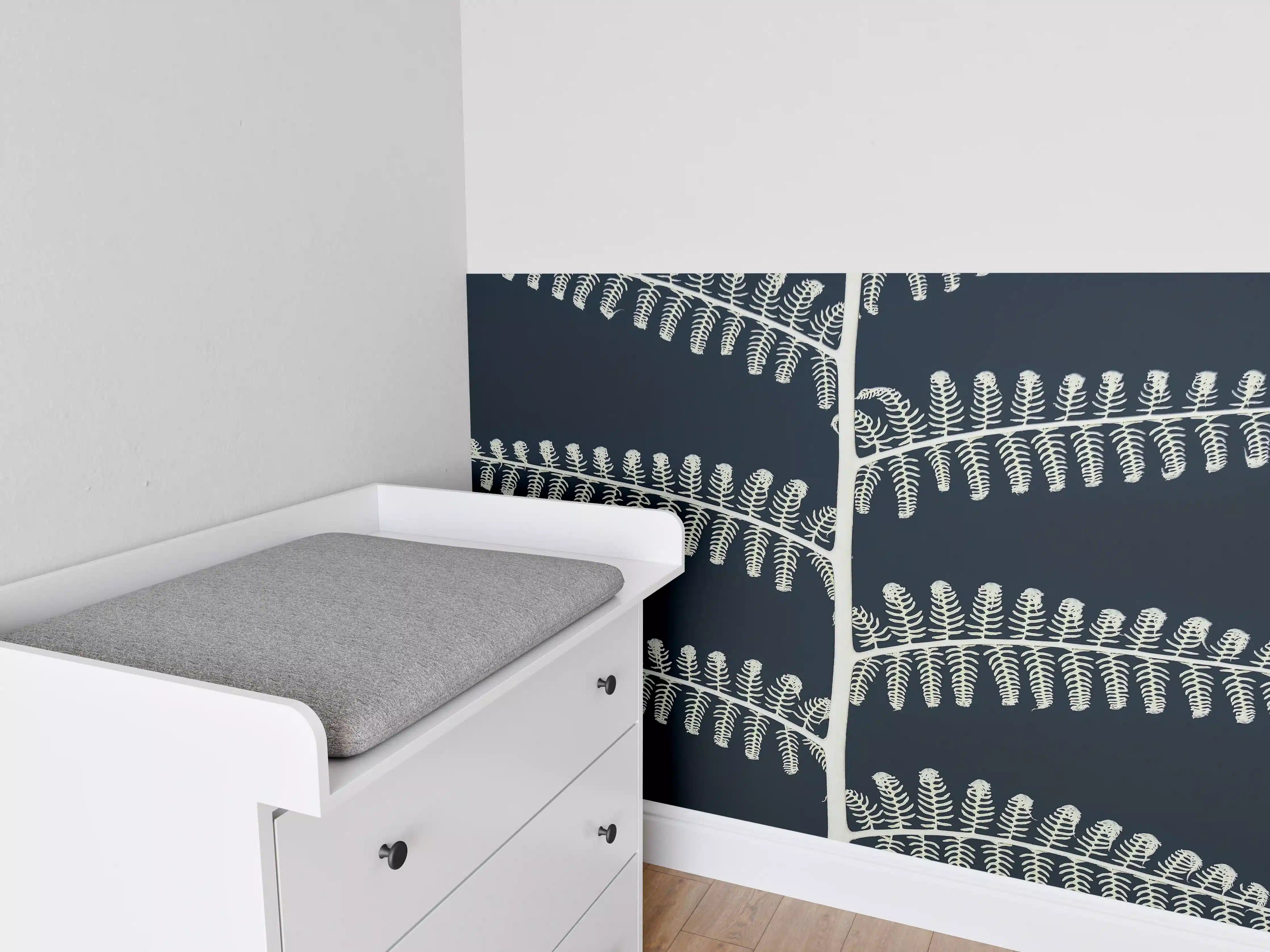Babyzimmer Wandgestaltung - Abstrakte Symmetrie Blattmuster