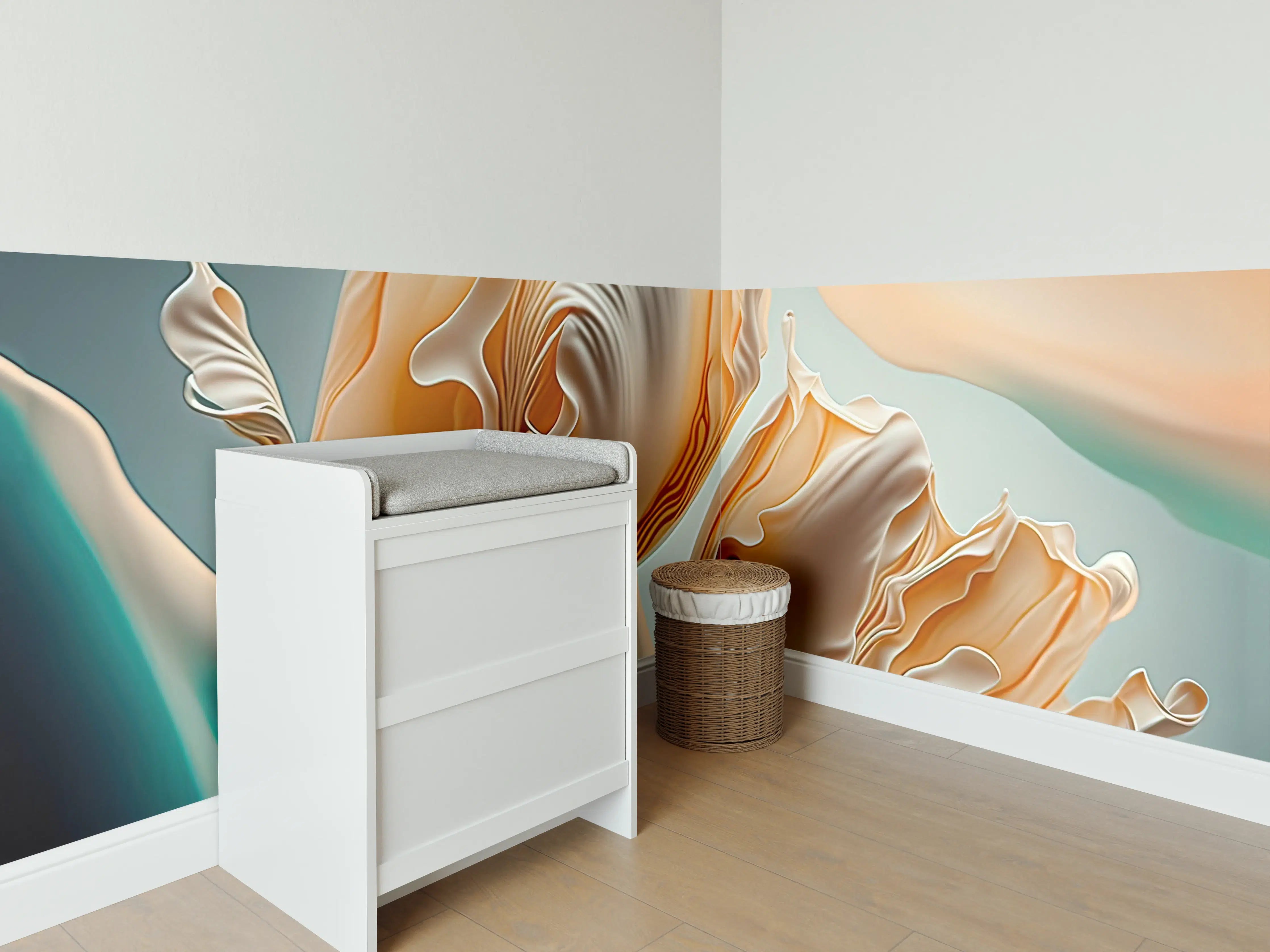 Babyzimmer Wandgestaltung - Abstrakte Tulpen Kunstwerk
