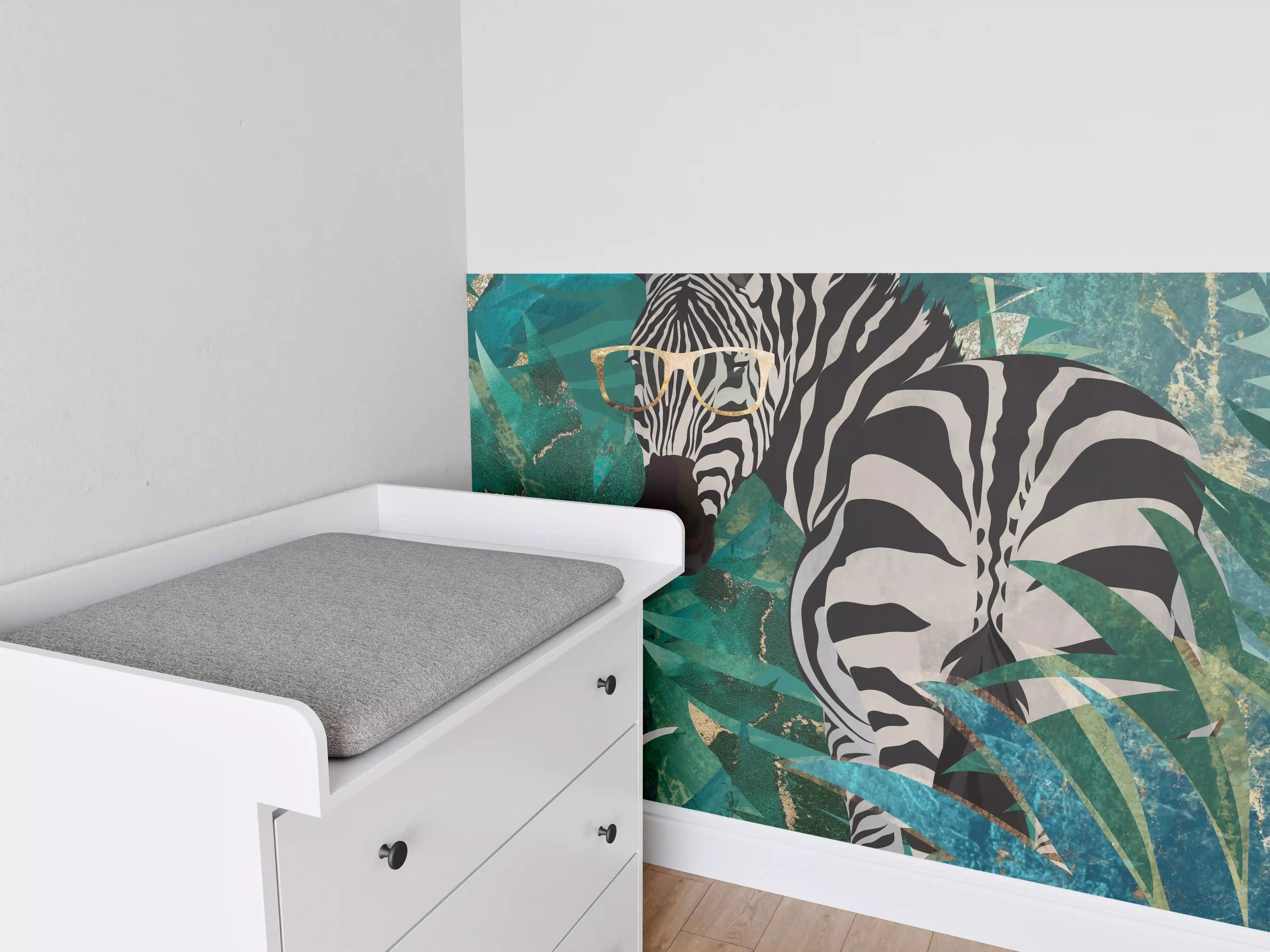 Babyzimmer Wandgestaltung - Abstrakte Zebra Malerei