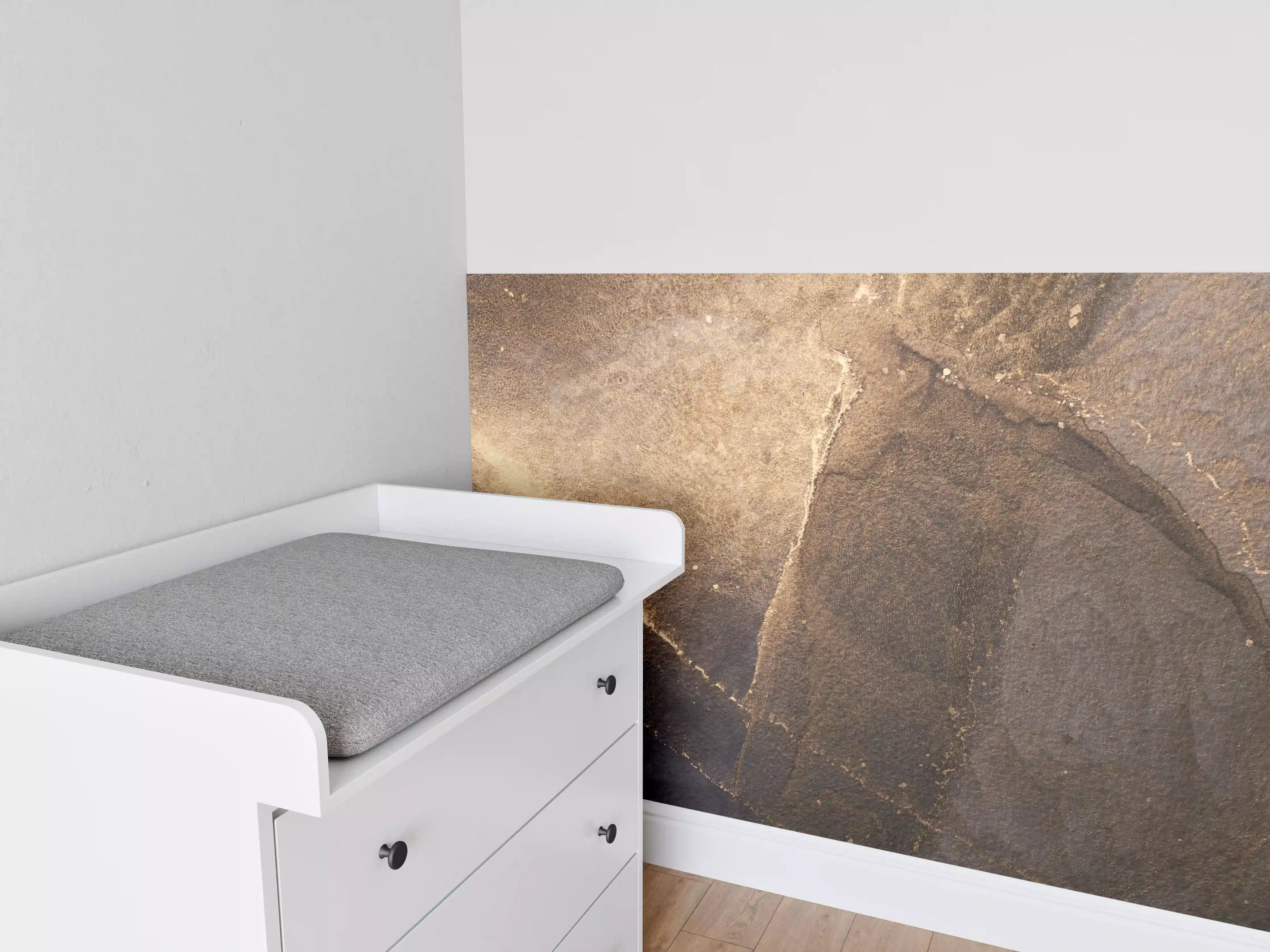 Babyzimmer Wandgestaltung - Abstrakte dunkle Tinte mit Goldelementen