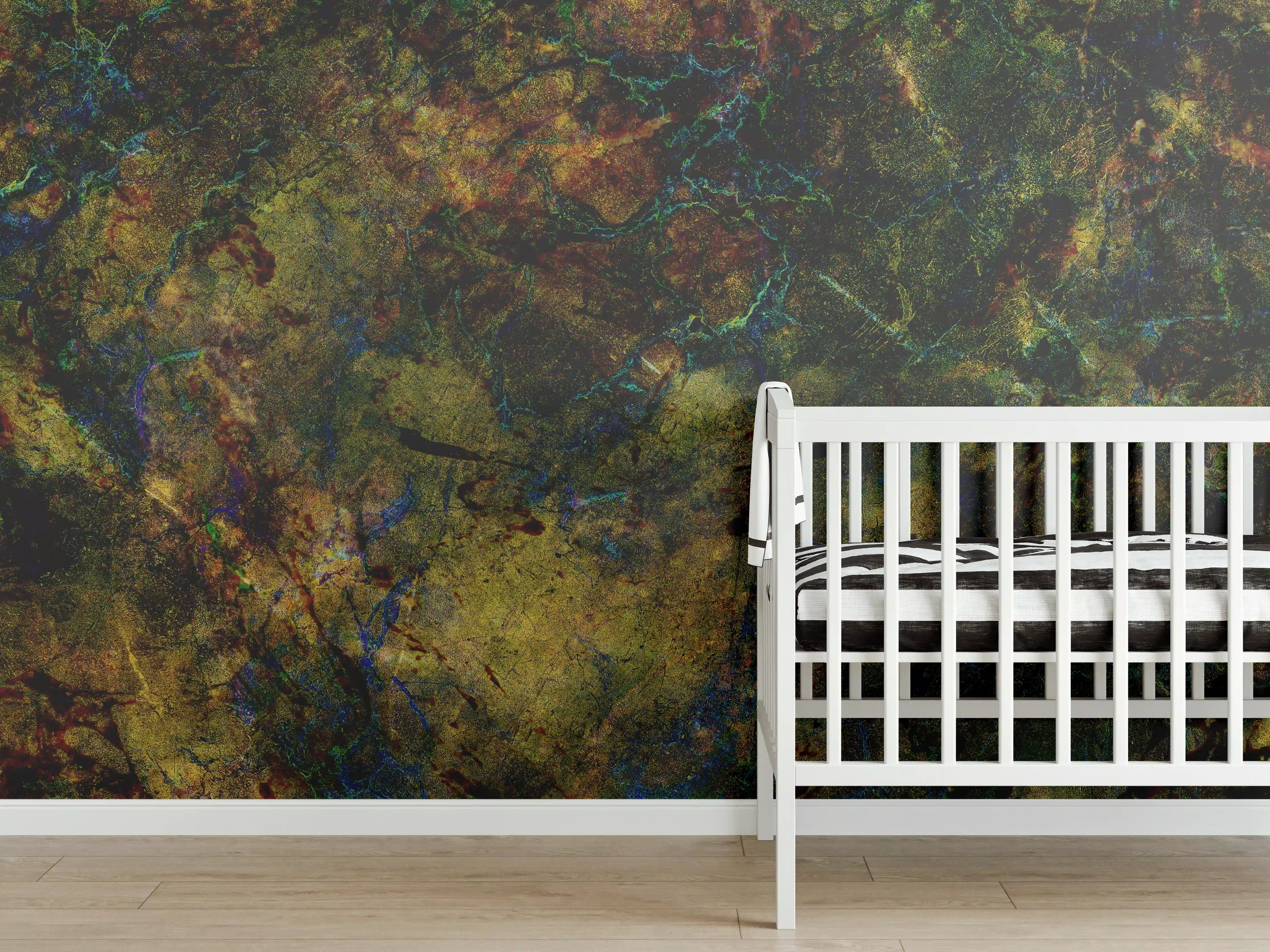 Babyzimmer Wandgestaltung - Abstrakte dunkle marmorartige Texturen