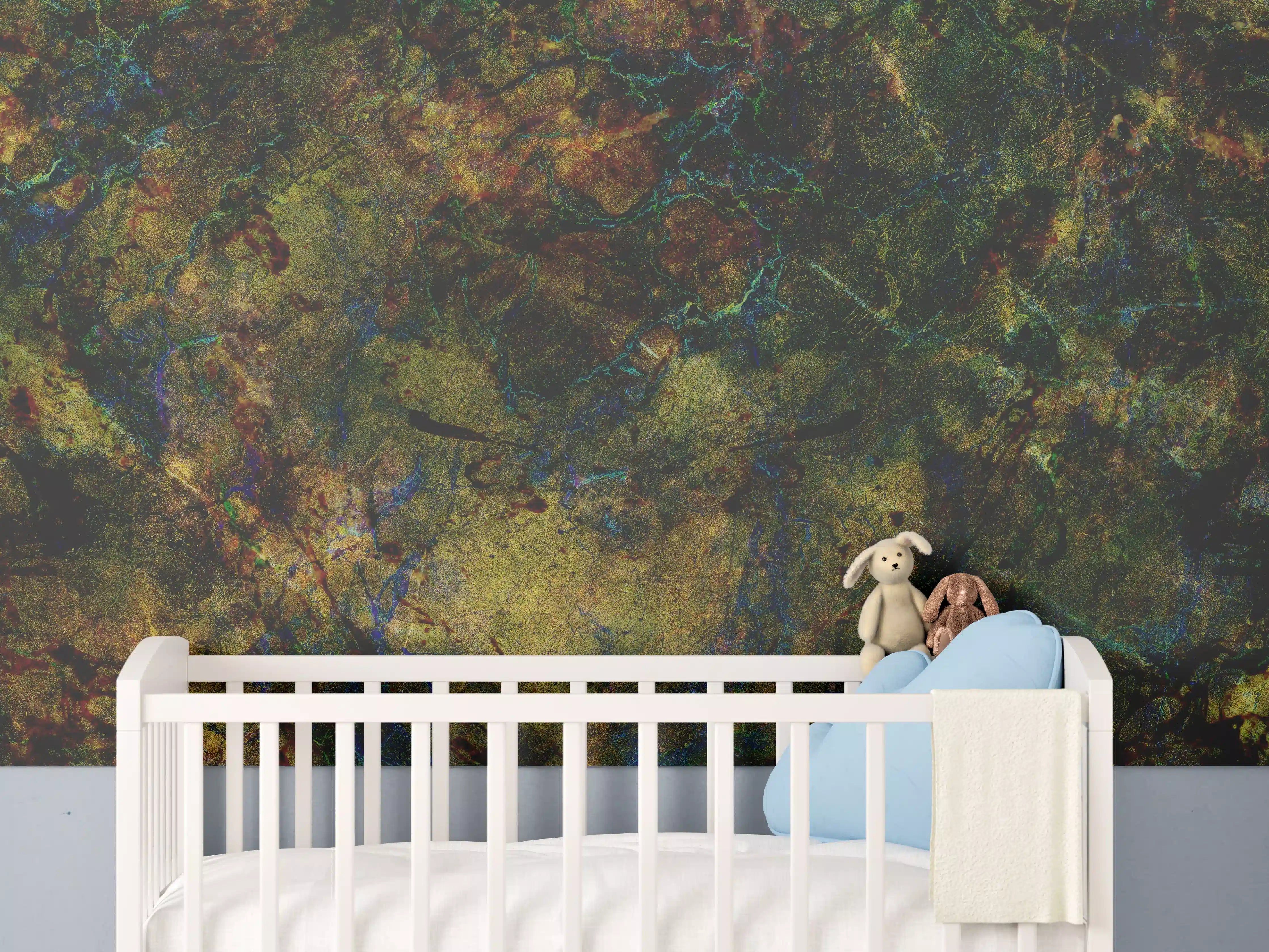 Babyzimmer Wandgestaltung - Abstrakte dunkle marmorartige Texturen
