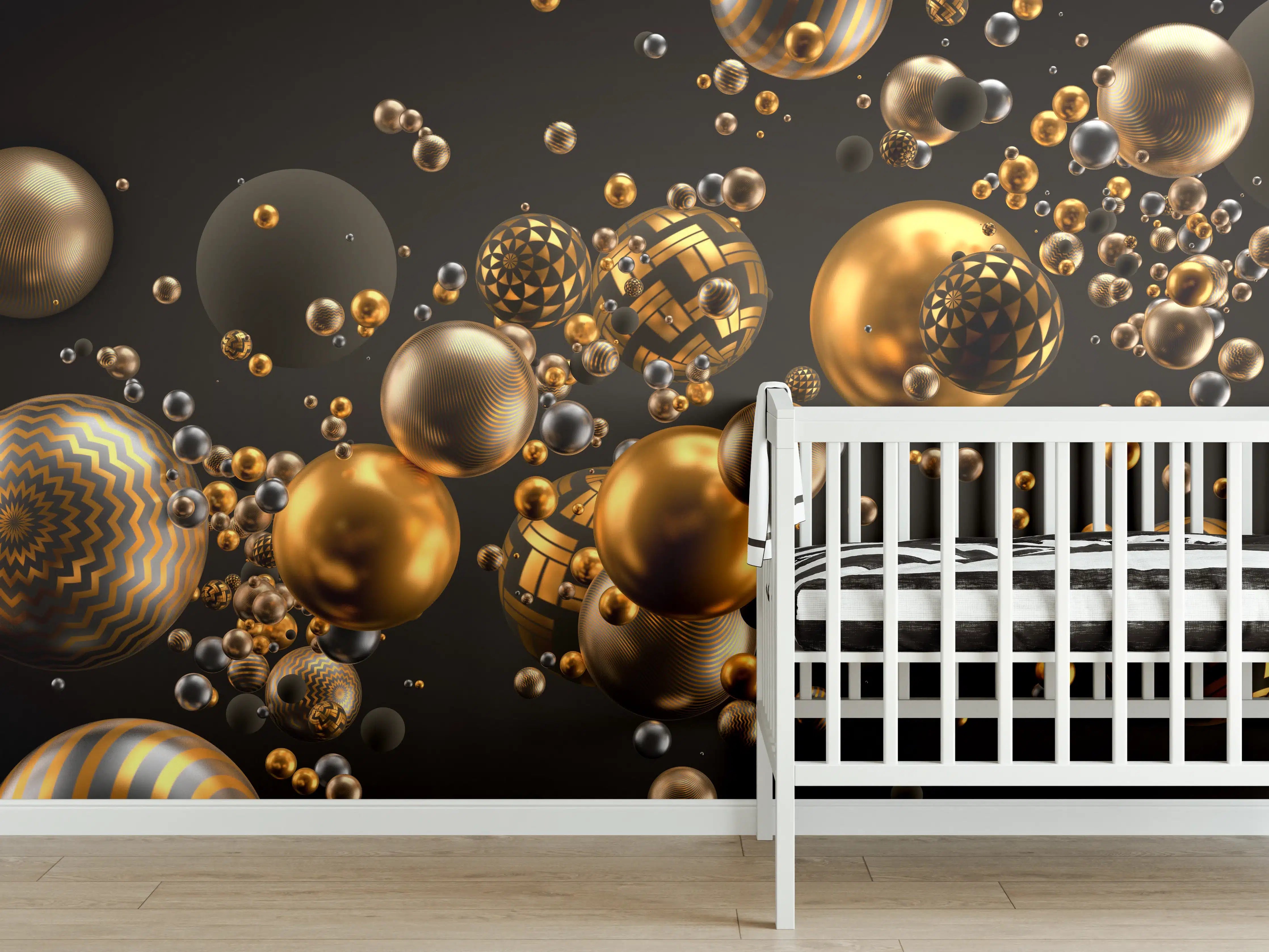 Babyzimmer Wandgestaltung - Abstrakter Hintergrund mit Bällen