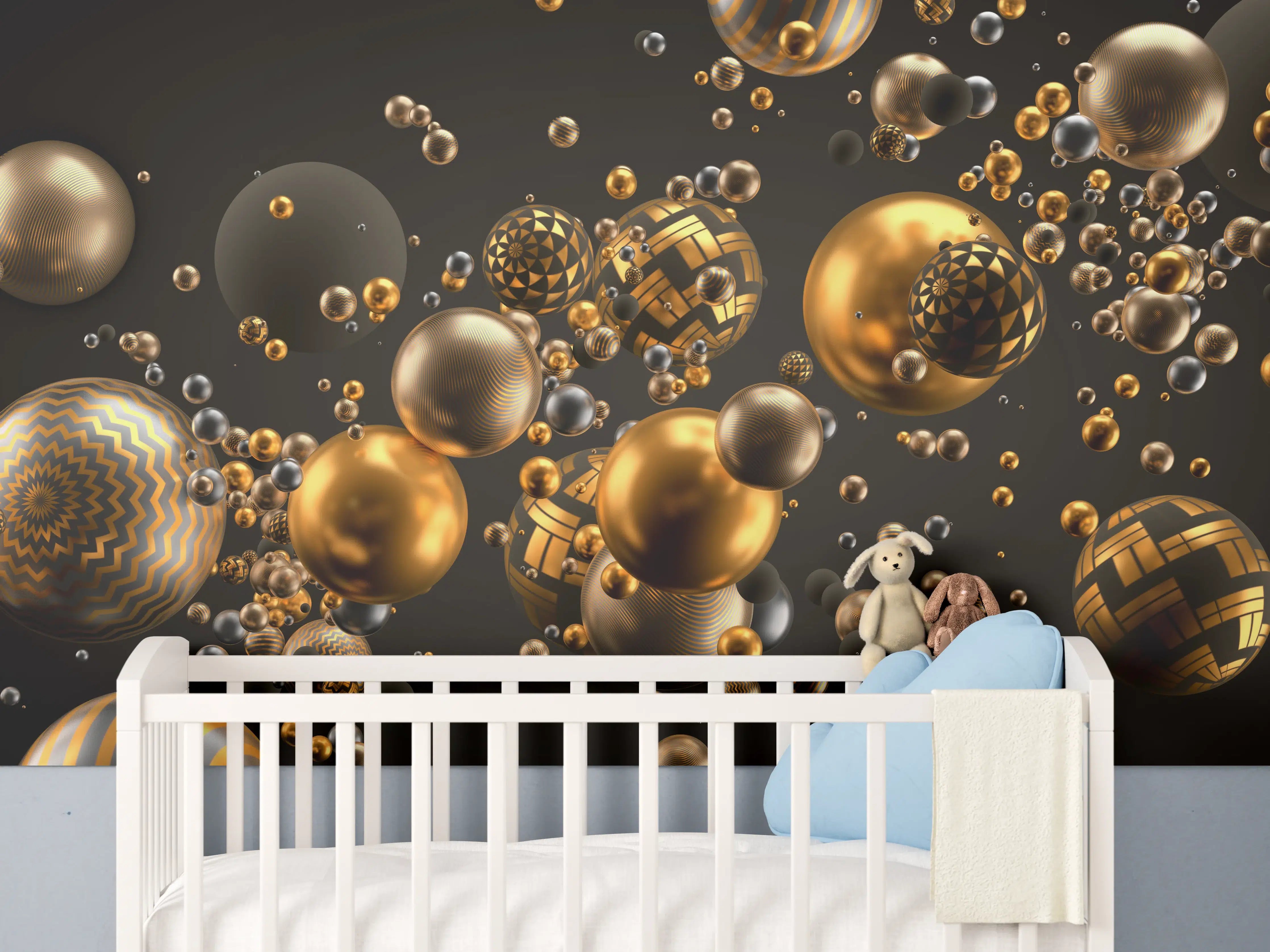 Babyzimmer Wandgestaltung - Abstrakter Hintergrund mit Bällen