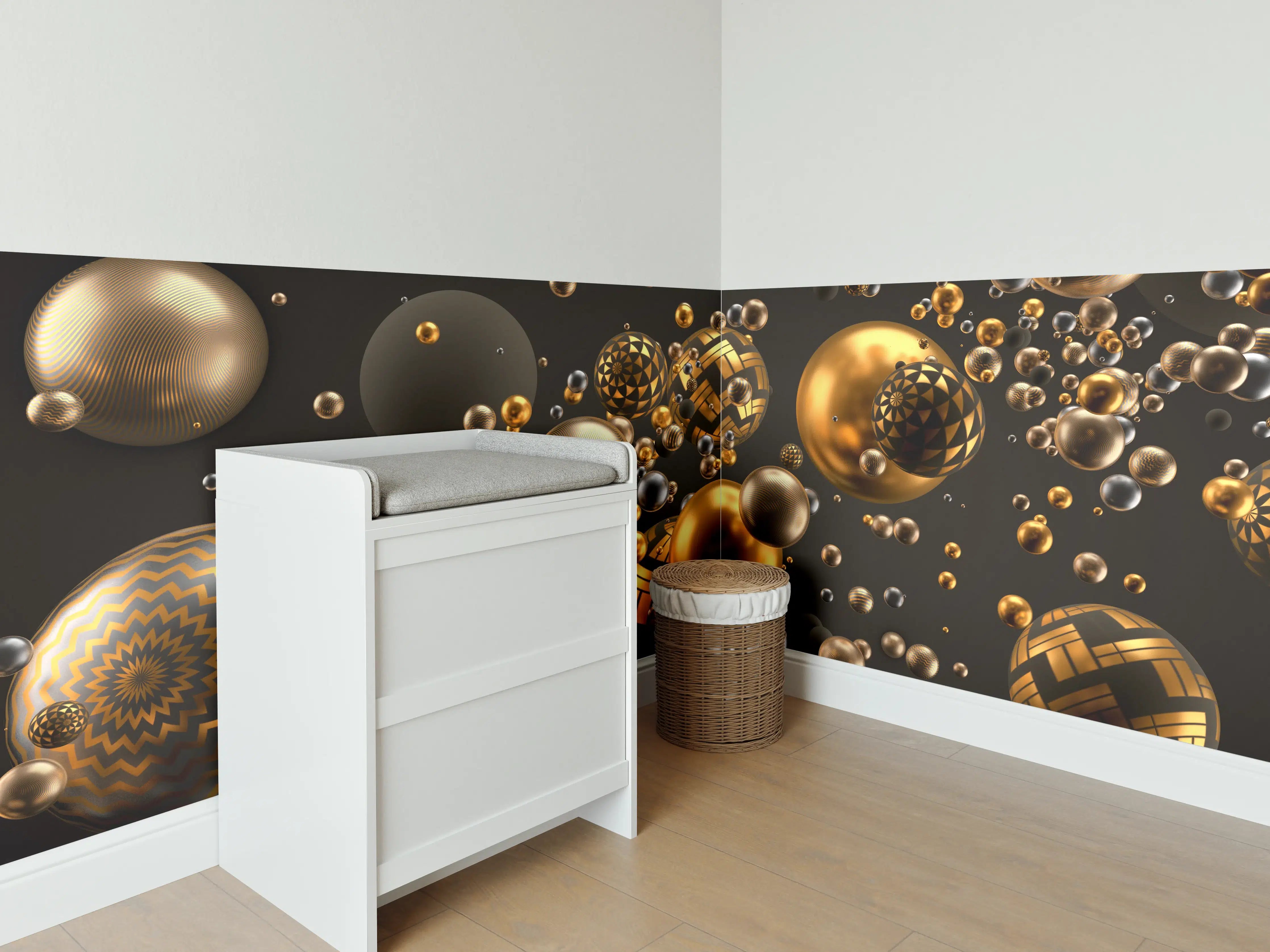 Babyzimmer Wandgestaltung - Abstrakter Hintergrund mit Bällen