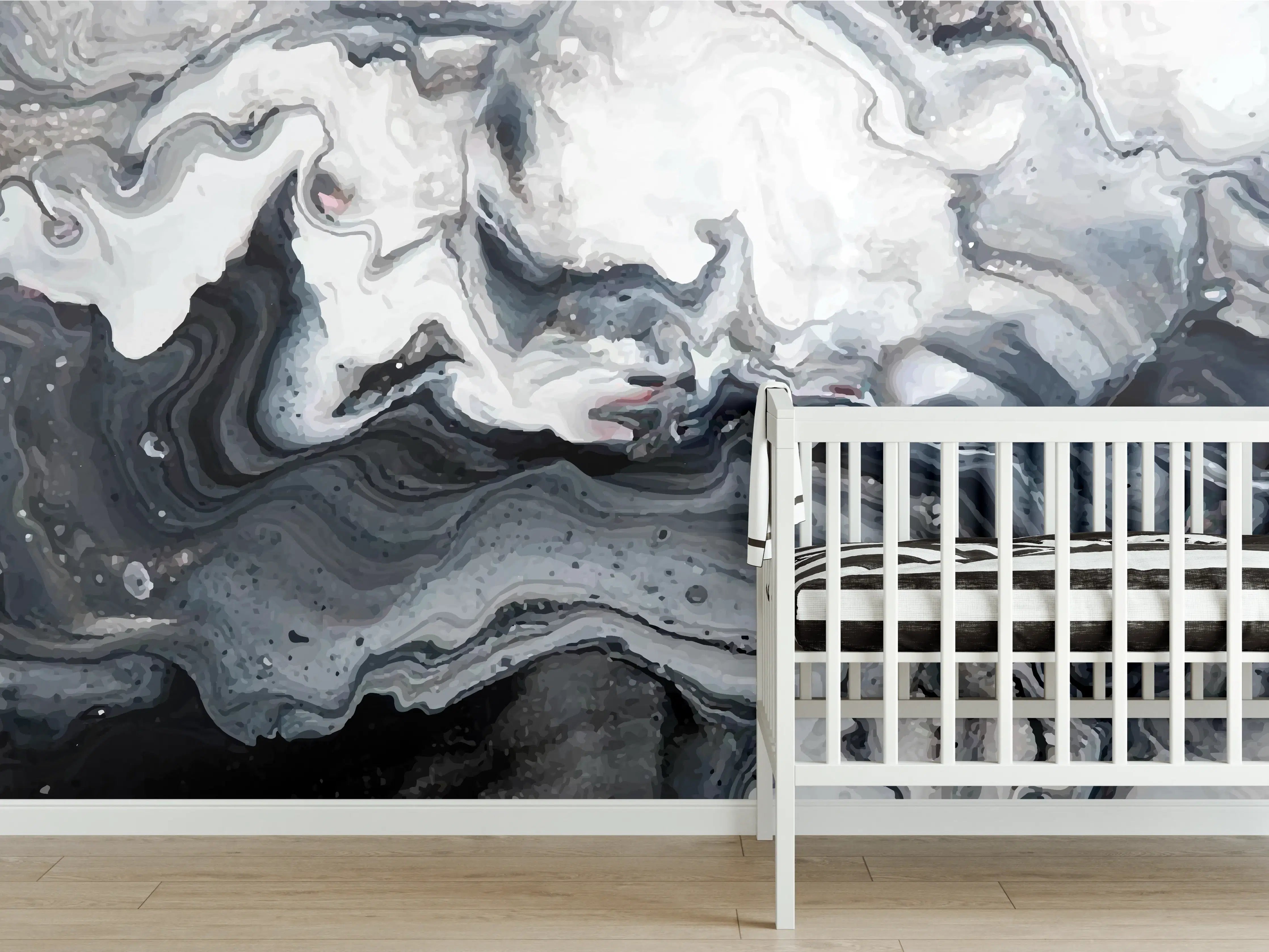 Babyzimmer Wandgestaltung - Abstrakter Marmor