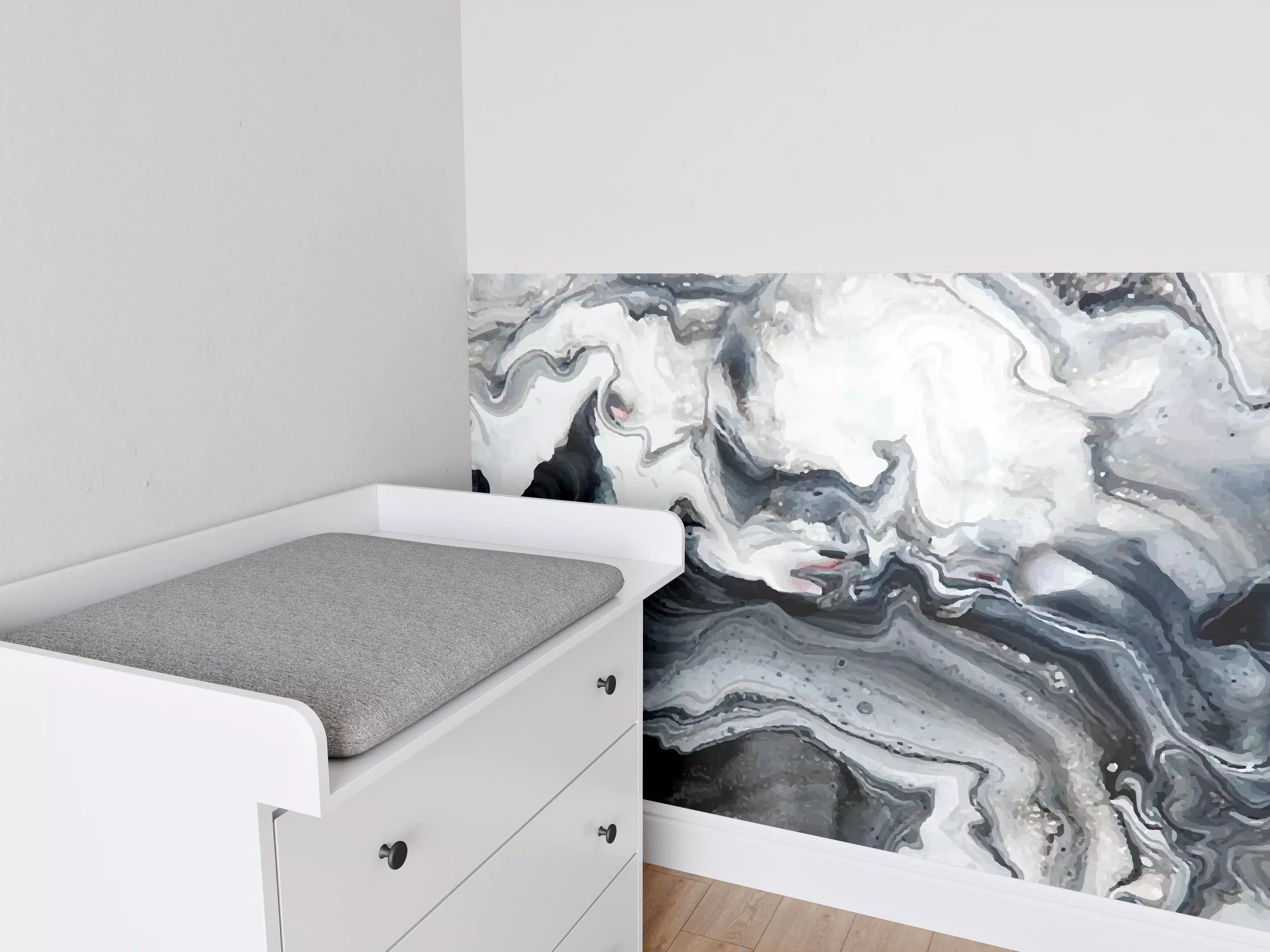Babyzimmer Wandgestaltung - Abstrakter Marmor