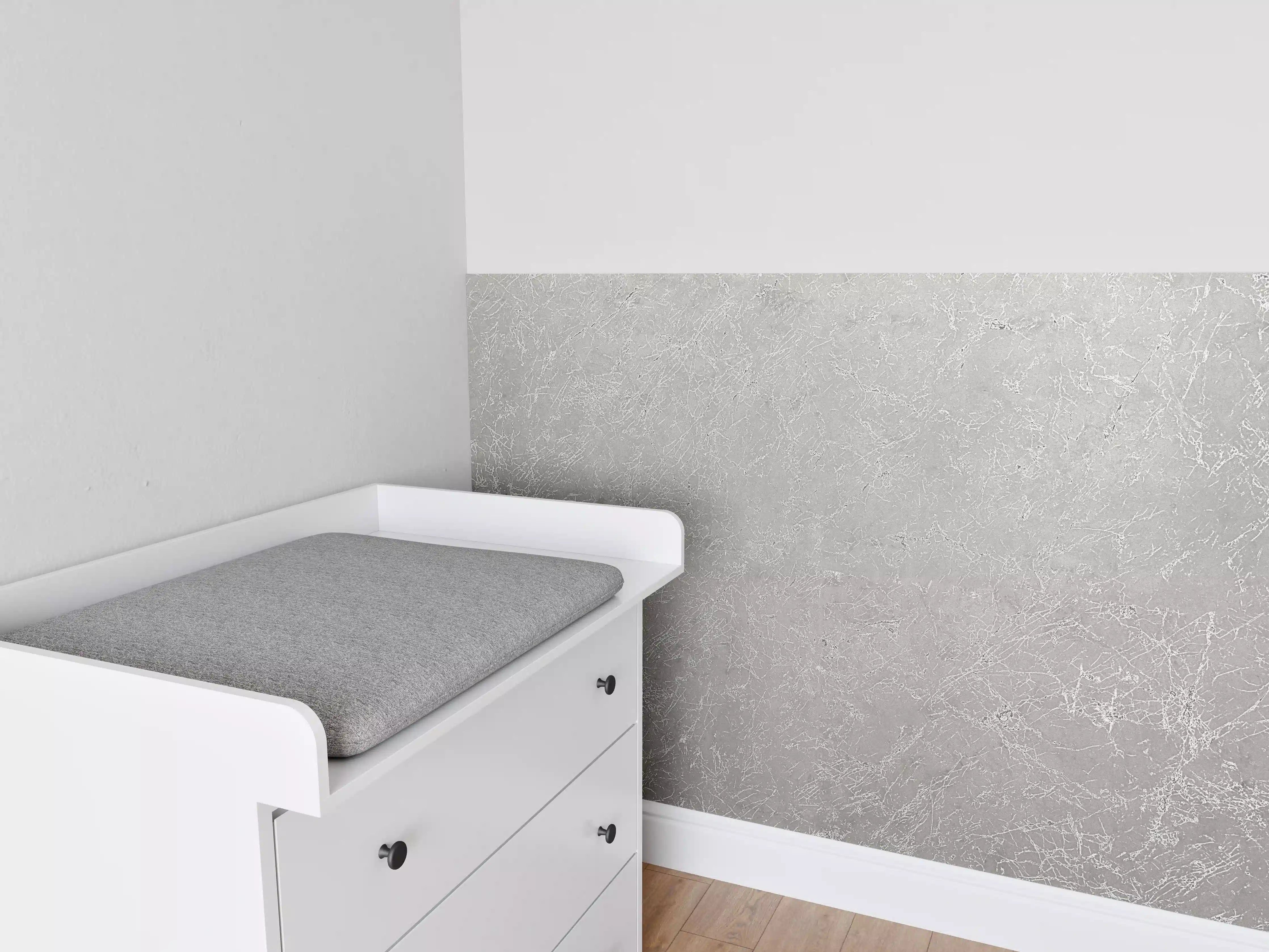 Babyzimmer Wandgestaltung - Abstrakter Silbermarmor