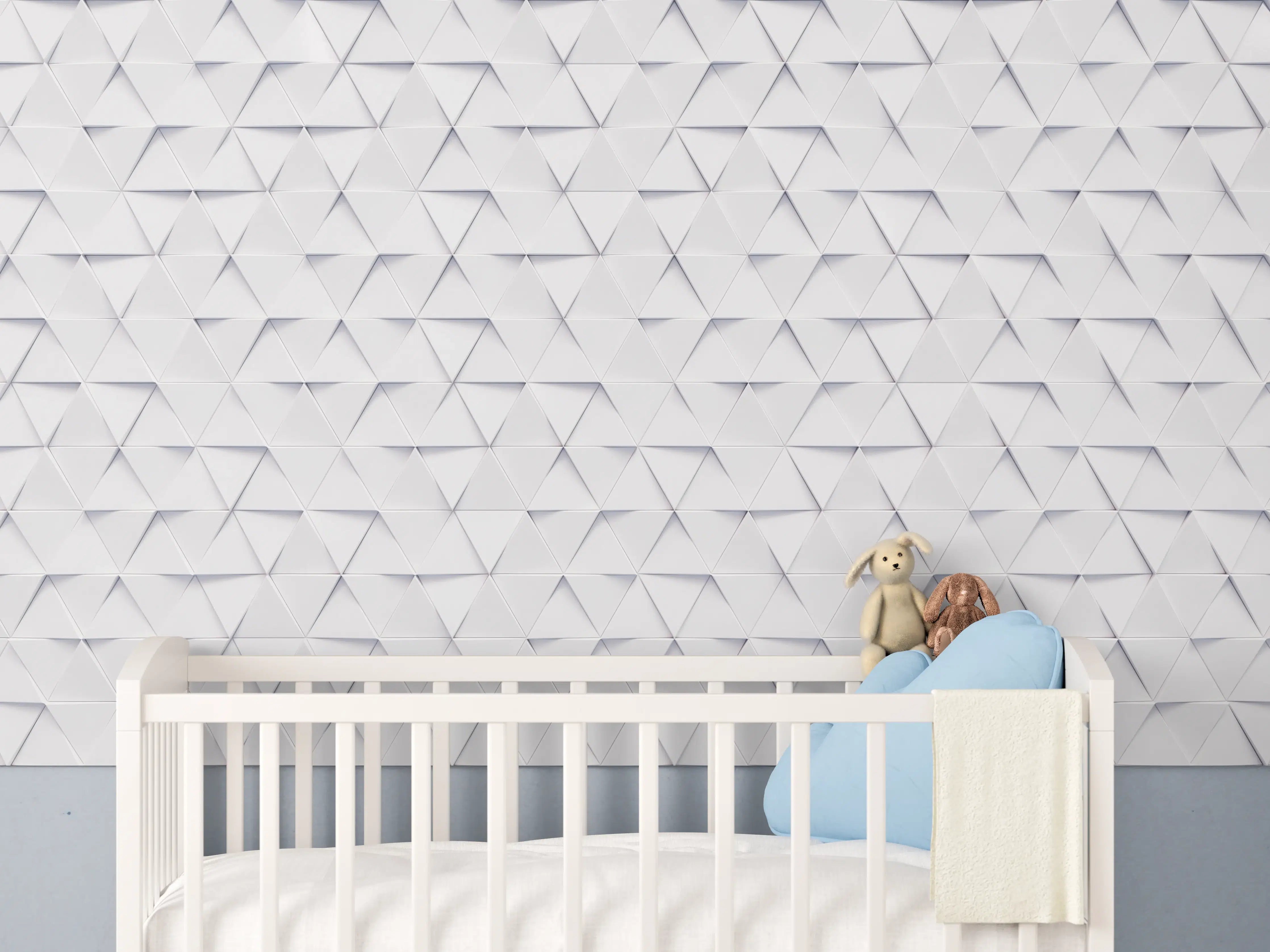 Babyzimmer Wandgestaltung - Abstraktes Dreiecks Muster