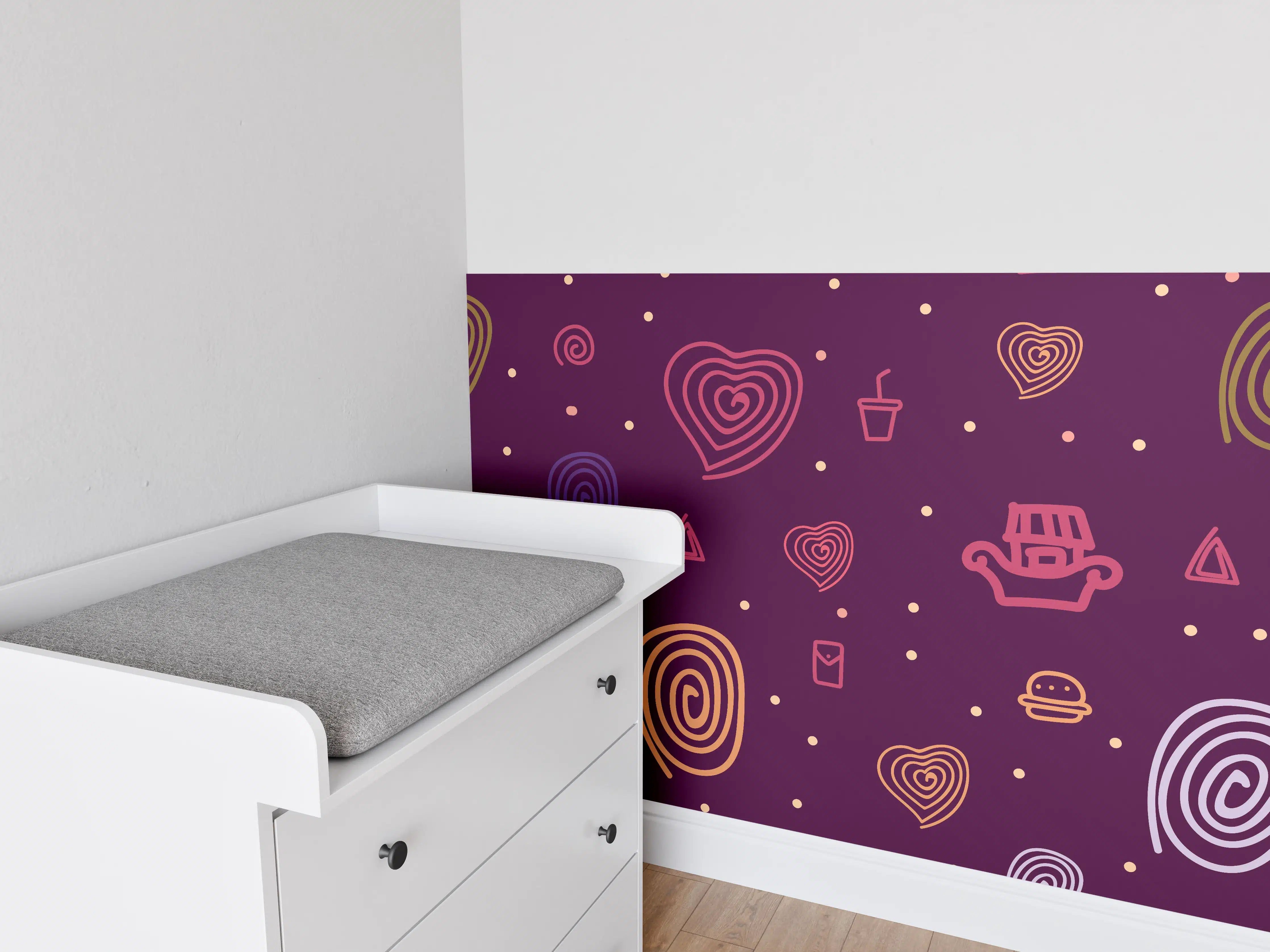 Babyzimmer Wandgestaltung - Abstraktes Gebilde mit schönen Mustern