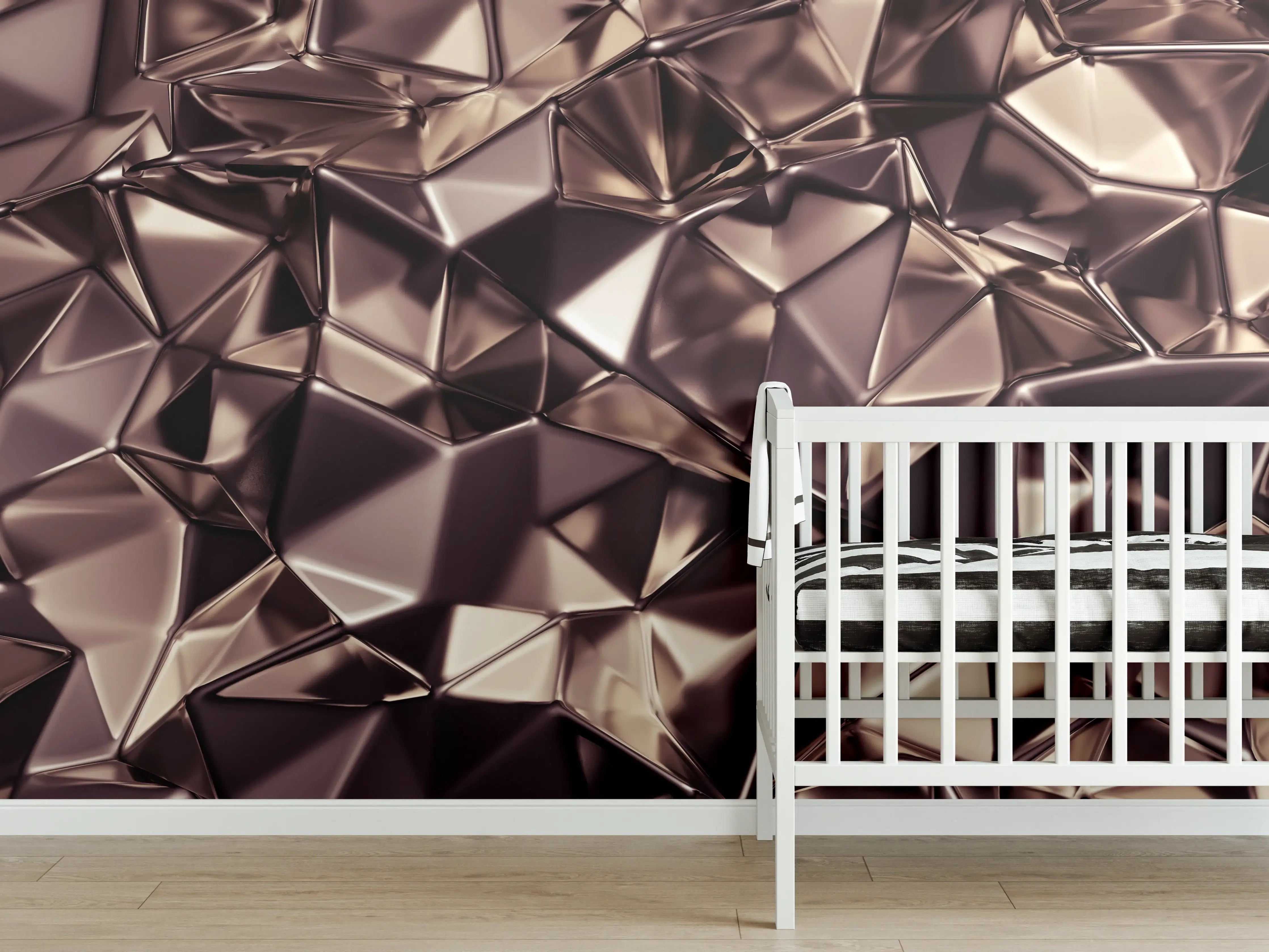Babyzimmer Wandgestaltung - Abstraktes Kristall Muster