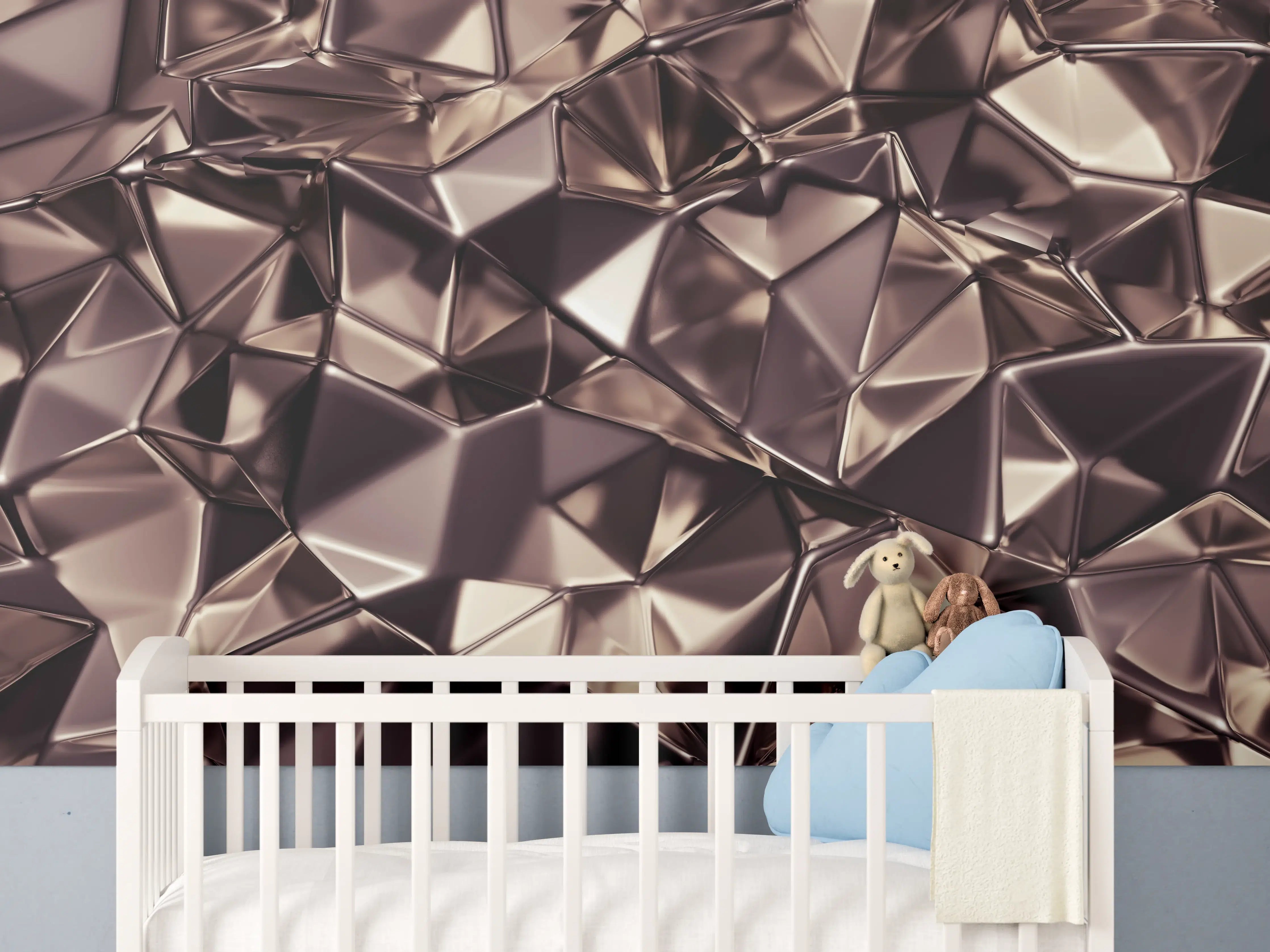 Babyzimmer Wandgestaltung - Abstraktes Kristall Muster